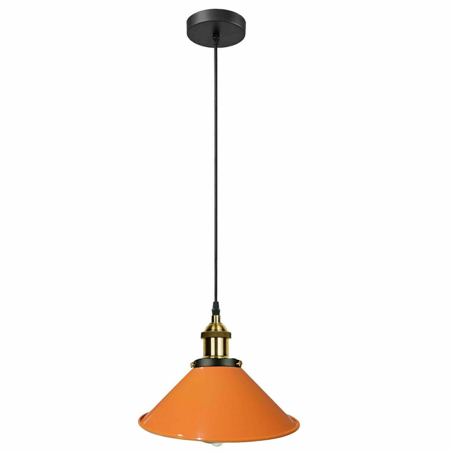 Vintage Modern Orange Metal Shade Ceiling Pendant Light Indoor Light Fitting With 95cm Adjustable Wire~1271-0