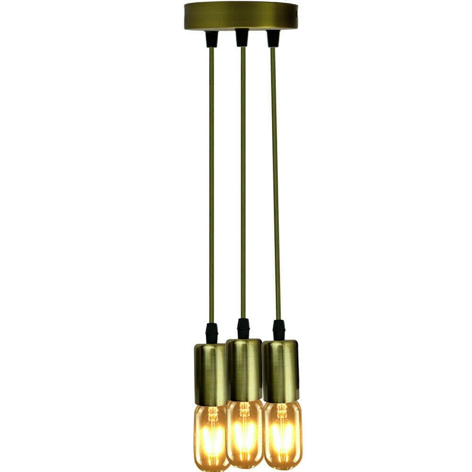 Ceiling Light Bulb Holder Pendant Light Metal E27 Light Bulb Holders for Living Room, Dining Room and Kitchen Island~1294-8