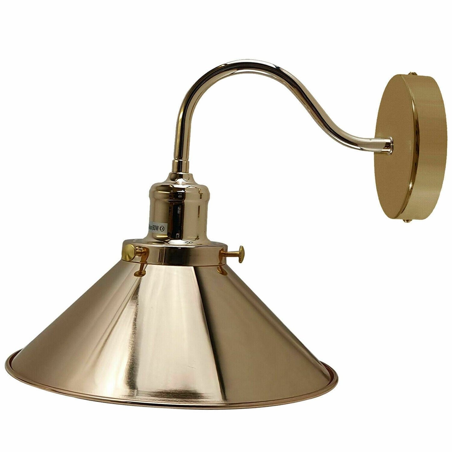 Retro Industrial Swan Neck Wall Light Indoor Sconce Metal Cone Shape Shade For  Basement, Bedroom, Dining Room, Garage~1196-10