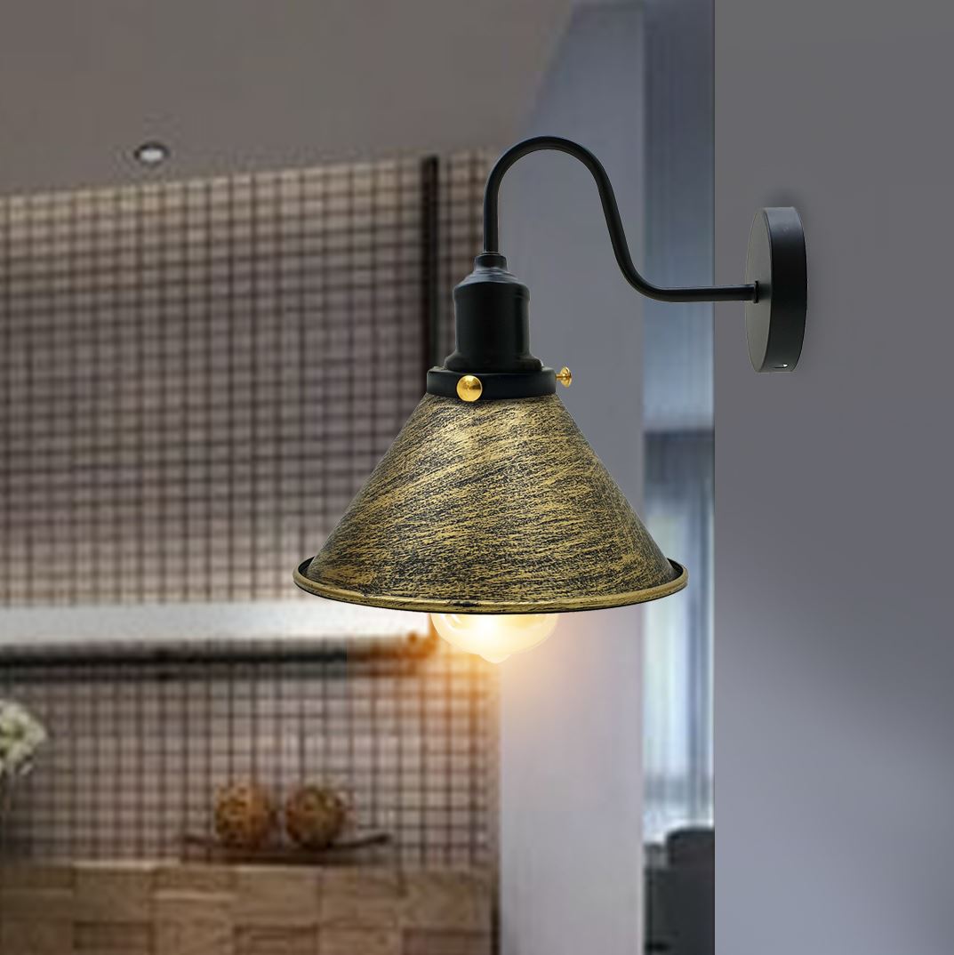 Industrial Metal Wall Light Fitting Vintage Cone shape Wall Sconce~3388-13