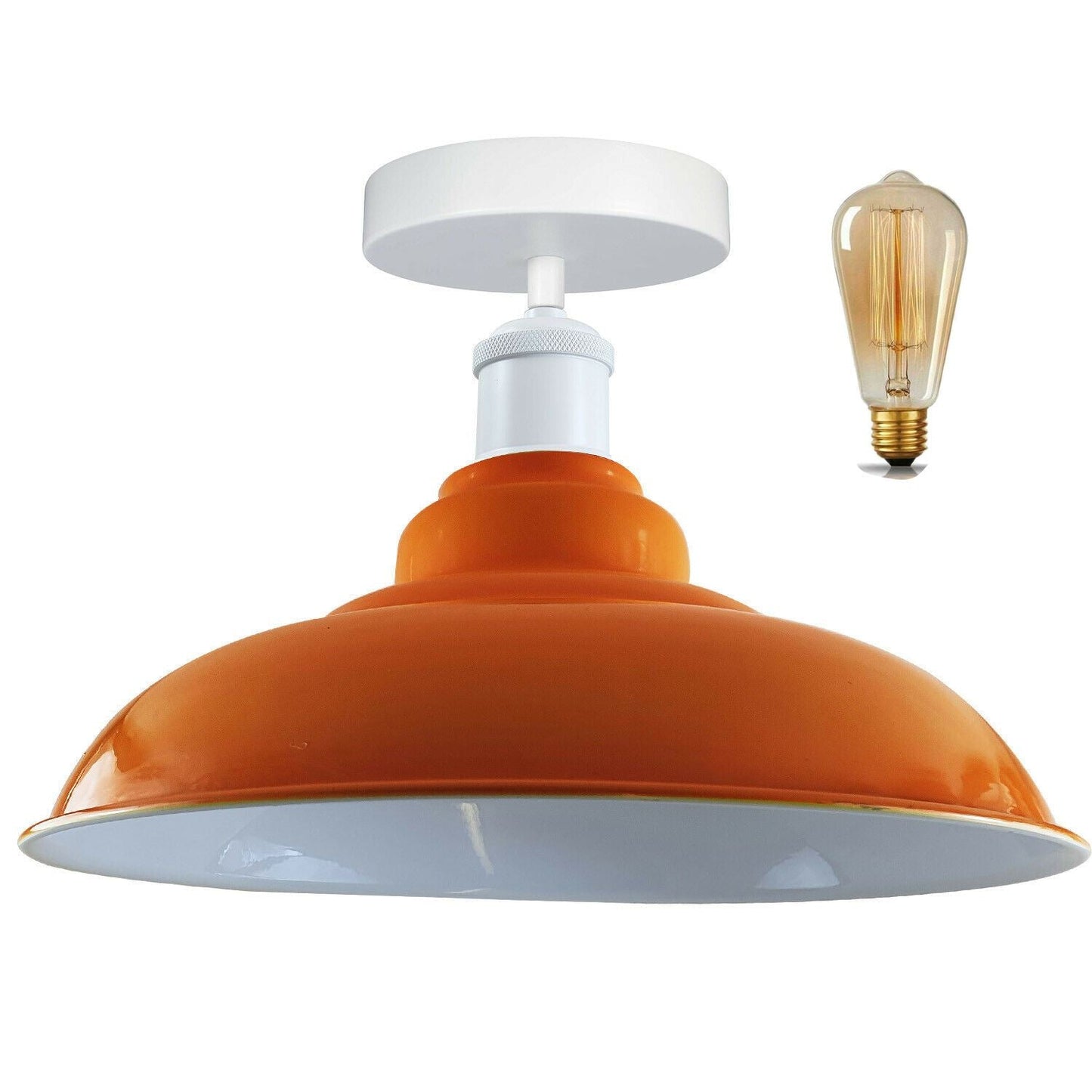 Modern Industrial Style Ceiling Light Fittings Metal Flush Mount Bowl Shape Shade Indoor Lighting, E27 Base~1192-12