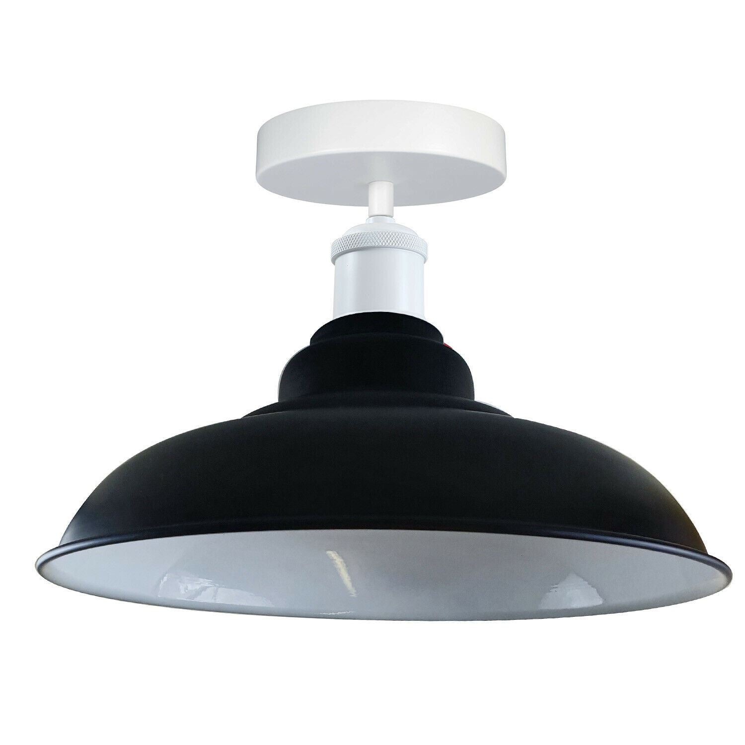 Modern Industrial Style Ceiling Light Fittings Metal Flush Mount Bowl Shape Shade Indoor Lighting, E27 Base~1192-7