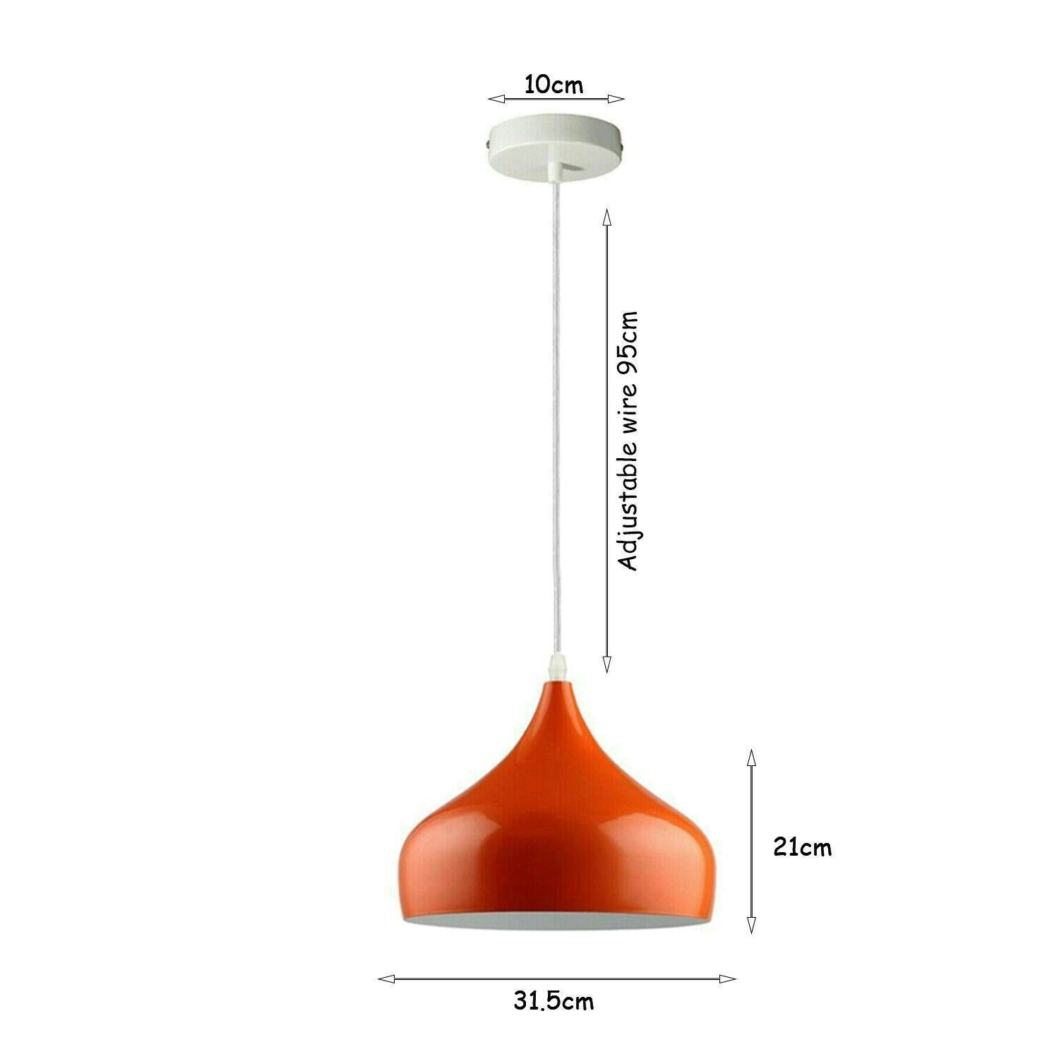 Modern Vintage Industrial E27 Retro Orange Ceiling Wall Lamp Shade Pendant Light~1433-10