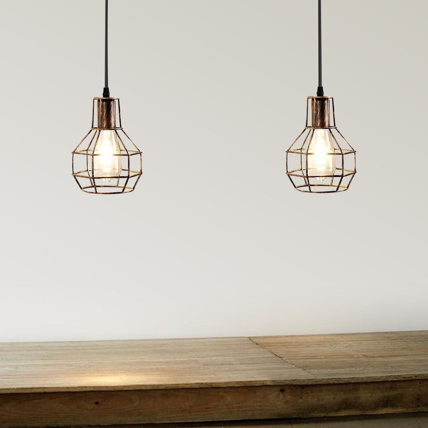 Retro Industrial 2 Way Indoor Ceiling Pendant Chandelier Hanging Light Metal Nest Cage~3390-11