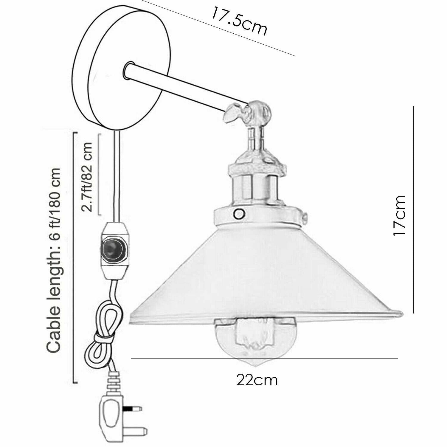 Modern Retro Industrial Wall Mounted Plug In Lights Sconce Aisle Lamps Fixture~1427-4