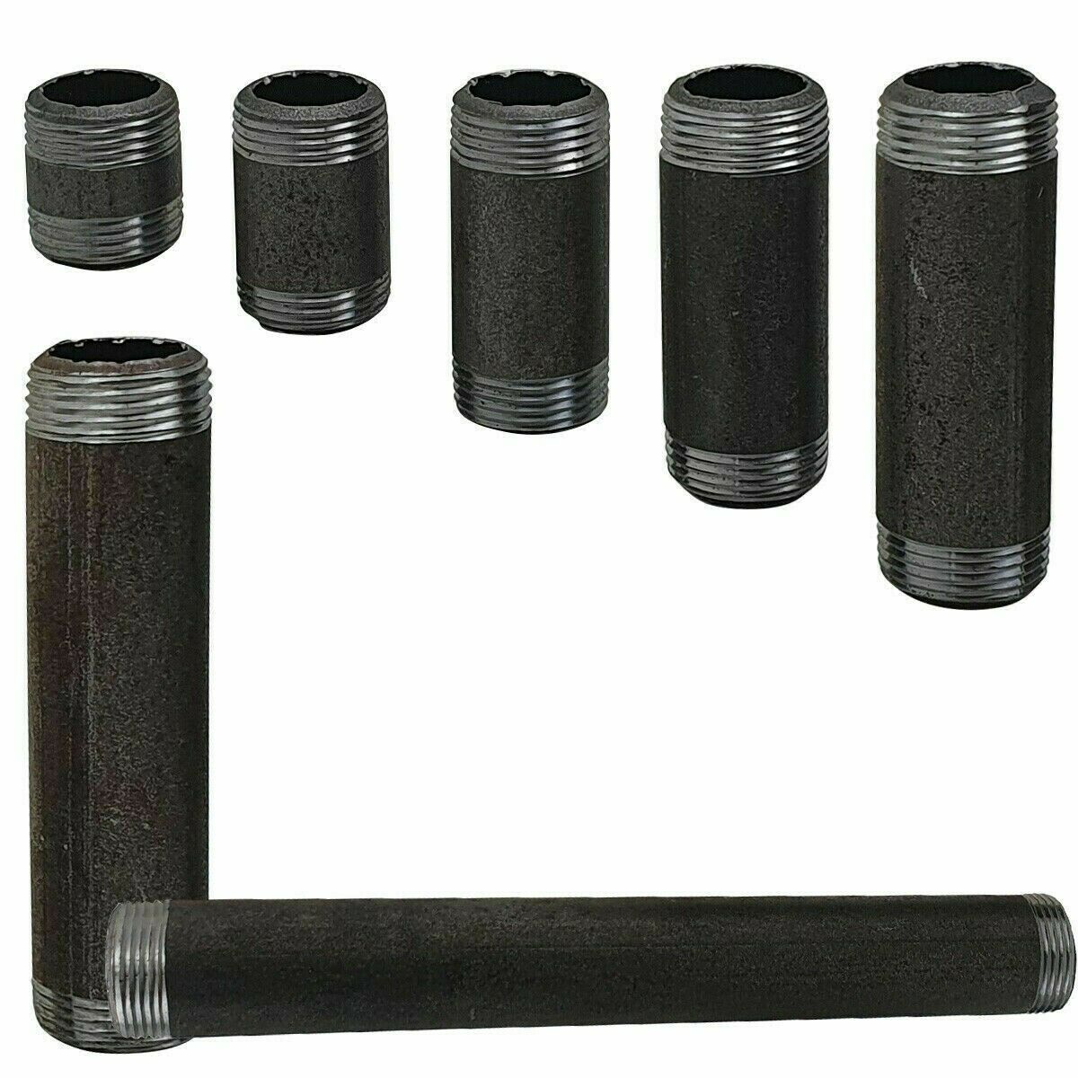 ¾ inch barrel nipple malleable Iron fitting Male BSPT 3/4in to Male BSPT 3/4in - Black Variable sizes from 2.5cm to 60cm~3632-57