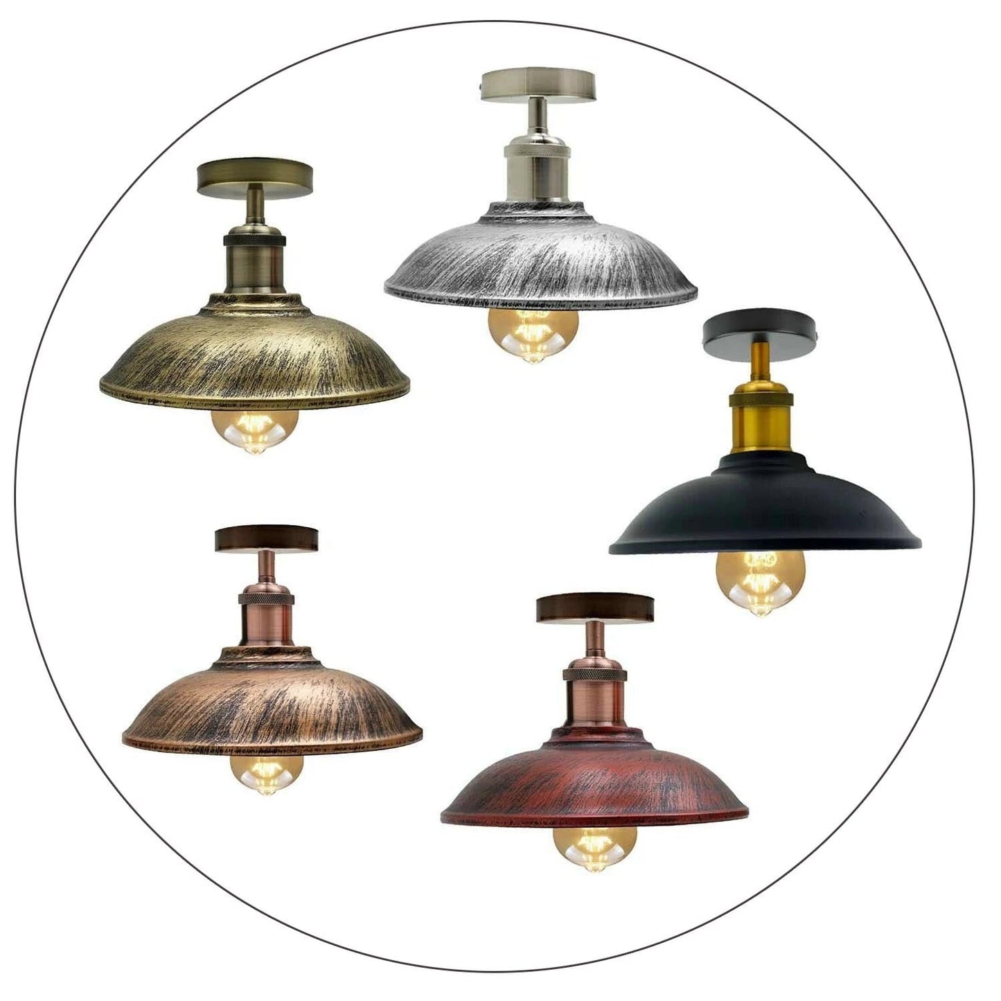 Vintage Industrial Metal Light Shades Ceiling Pendant Light For Bed Room, Guestroom, Living Room, Kitchen~1299-10