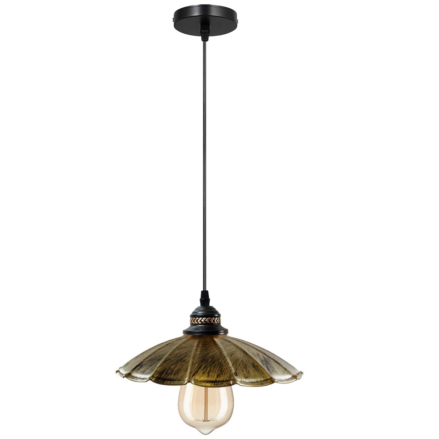 Wavy Shade Retro Style Metal Vintage Ceiling Pendant Lamp Light Modern Lighting Industrial Design~1411-7