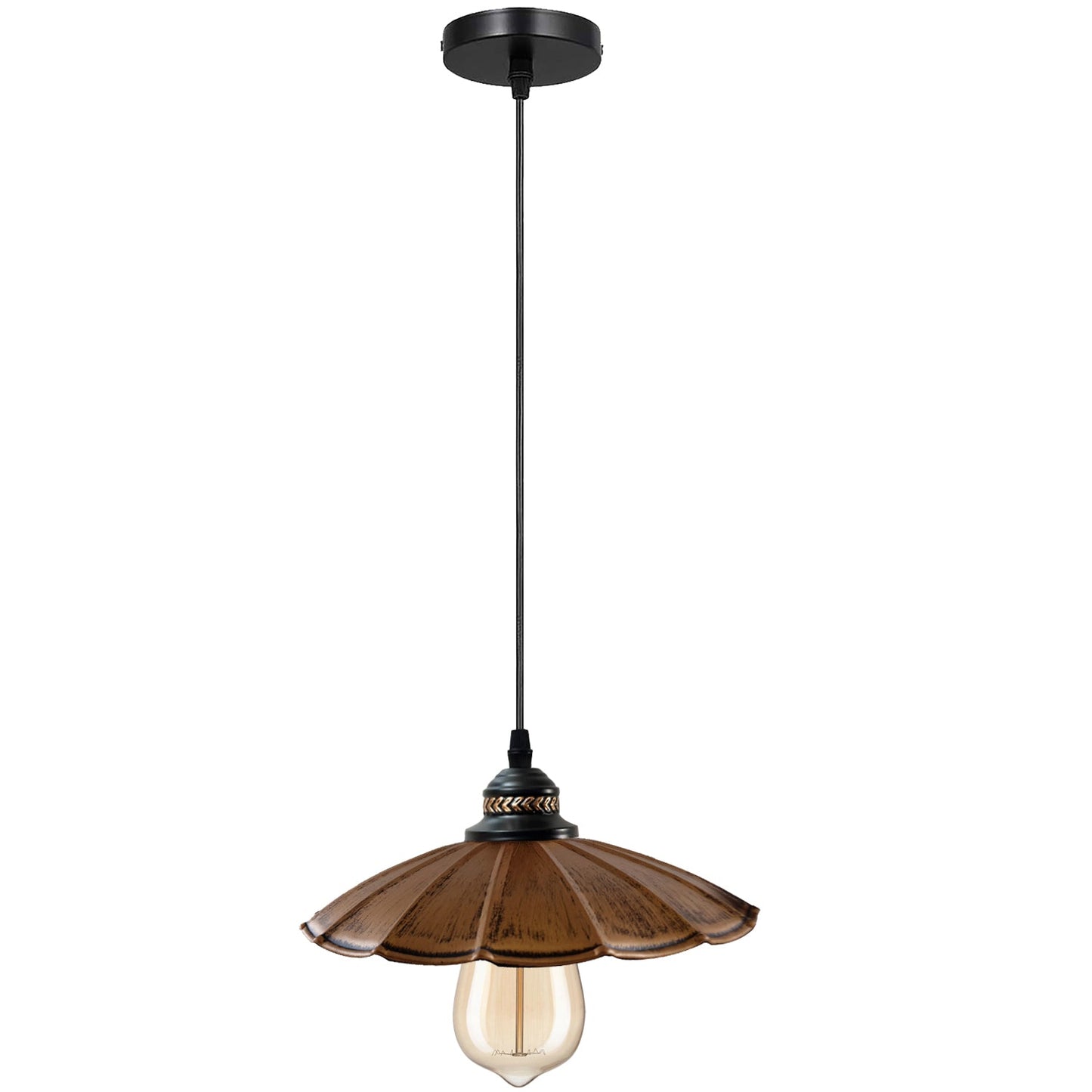 Wavy Shade Retro Style Metal Vintage Ceiling Pendant Lamp Light Modern Lighting Industrial Design~1411-5