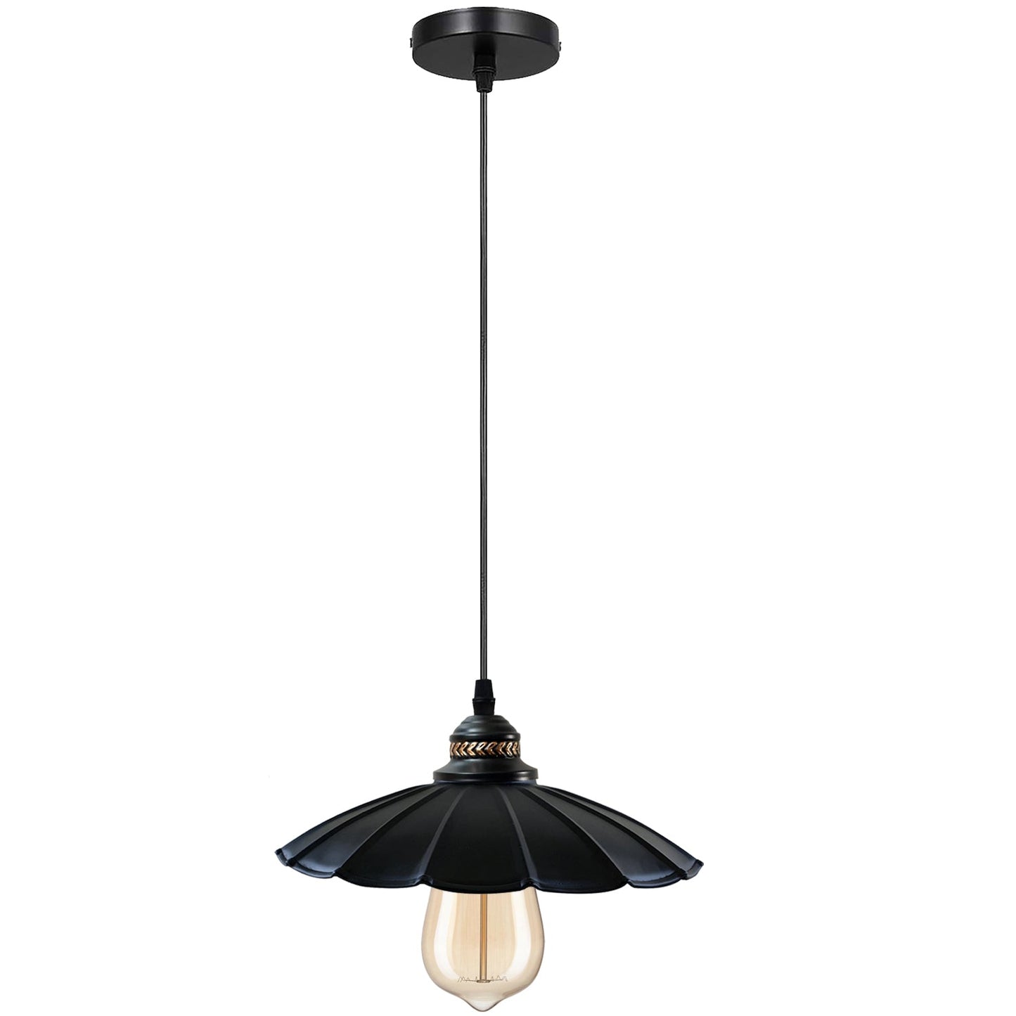 Wavy Shade Retro Style Metal Vintage Ceiling Pendant Lamp Light Modern Lighting Industrial Design~1411-3