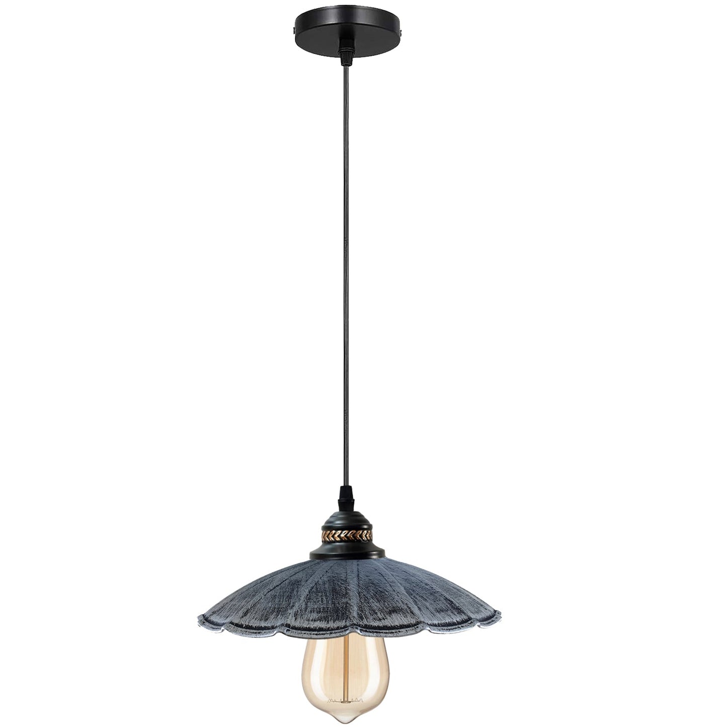 Wavy Shade Retro Style Metal Vintage Ceiling Pendant Lamp Light Modern Lighting Industrial Design~1411-9