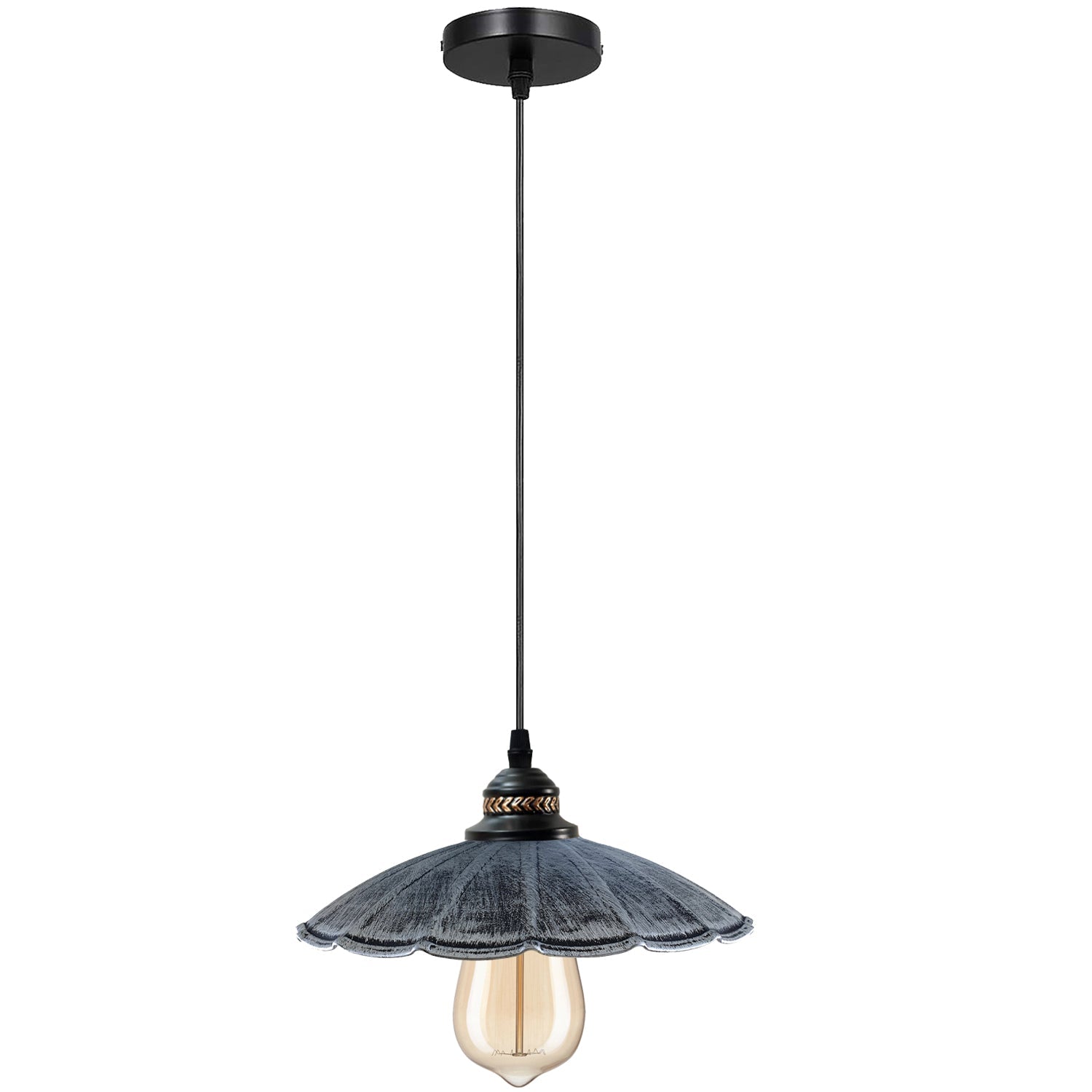 Wavy Shade Retro Style Metal Vintage Ceiling Pendant Lamp Light Modern Lighting Industrial Design~1411-9