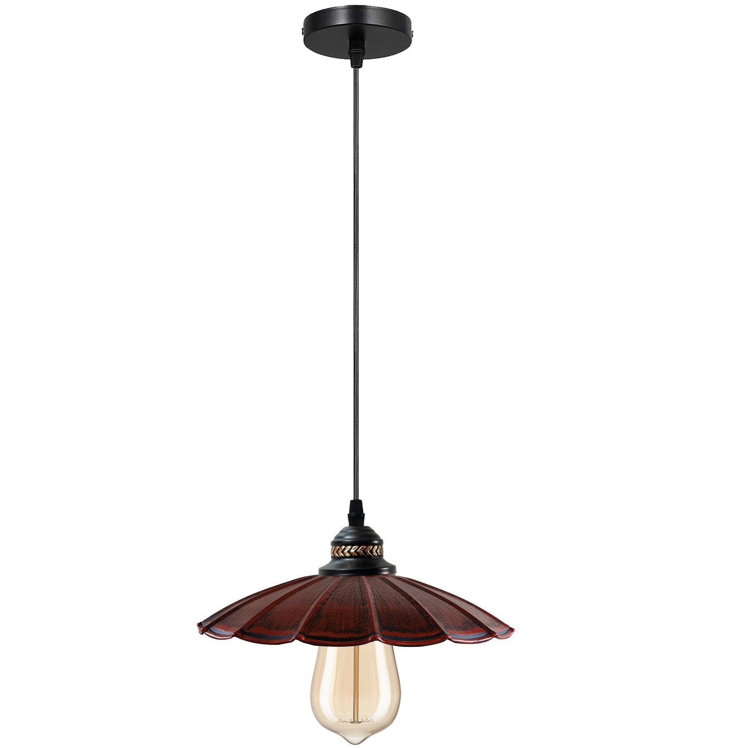 Wavy Shade Retro Style Metal Vintage Ceiling Pendant Lamp Light Modern Lighting Industrial Design~1411-2