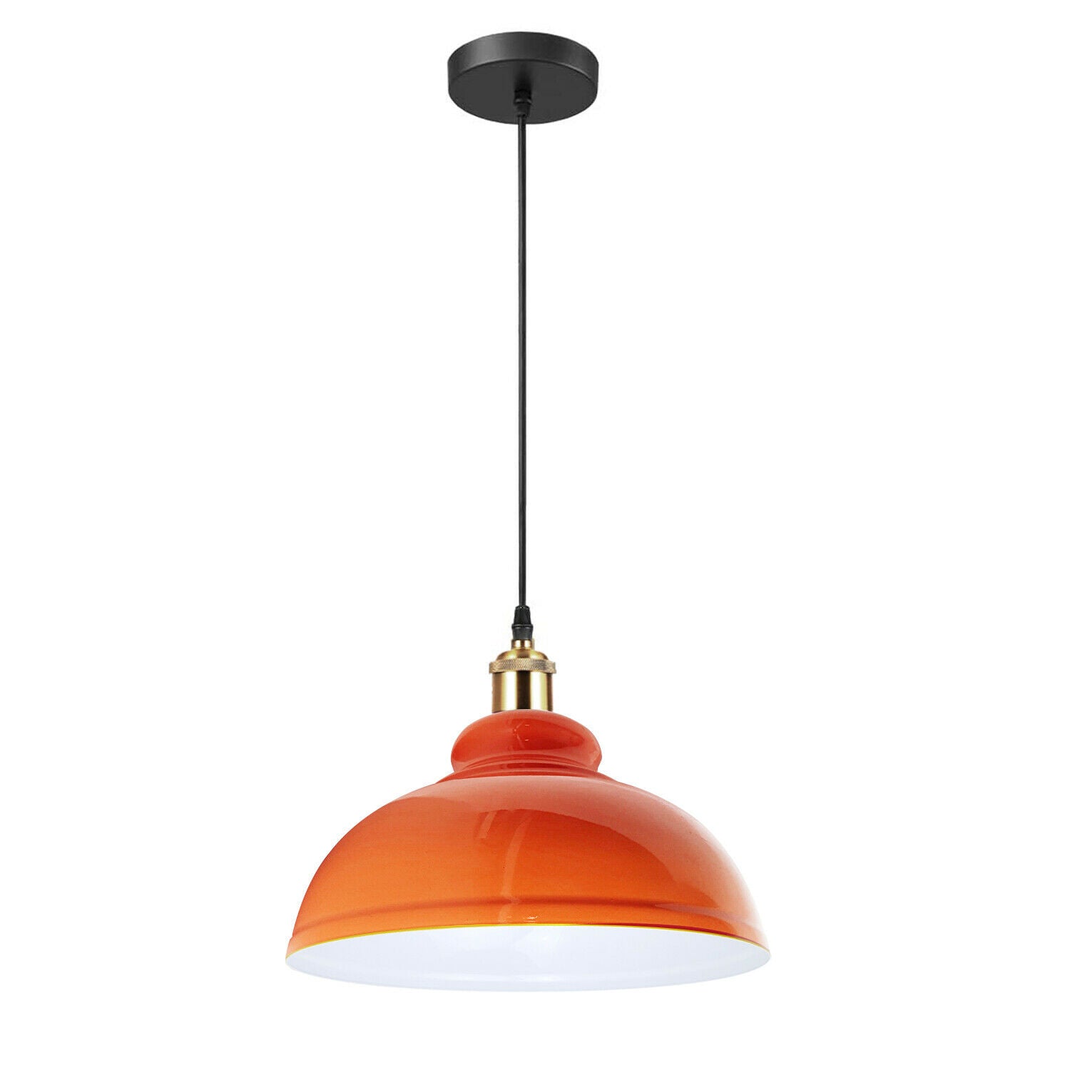 Vintage Modern Orange Metal Shade Ceiling Pendant Light Indoor Light Fitting With 95cm Adjustable Wire~1271-8