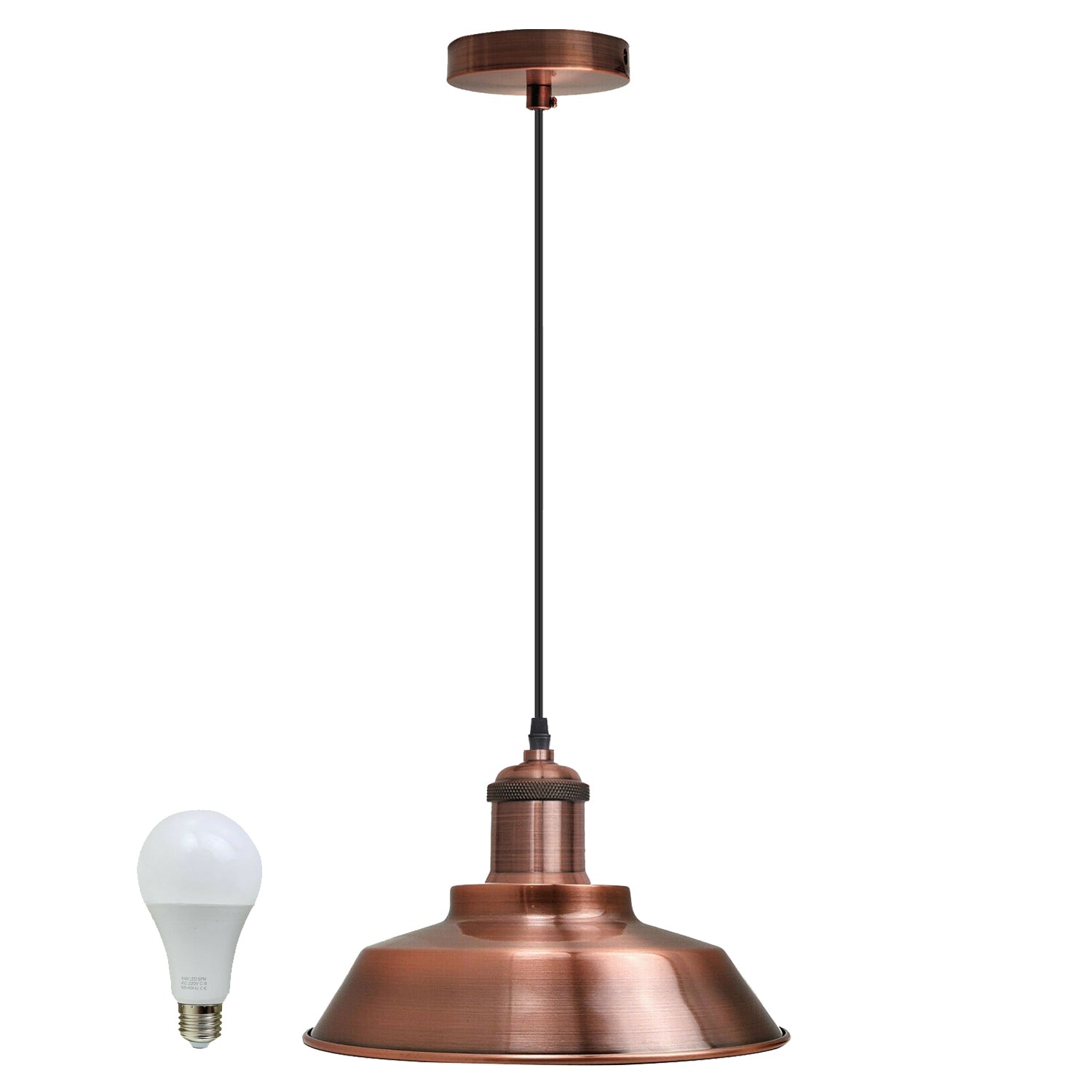 vintage industrial metal retro ceiling pendant light copper shade~1297-6