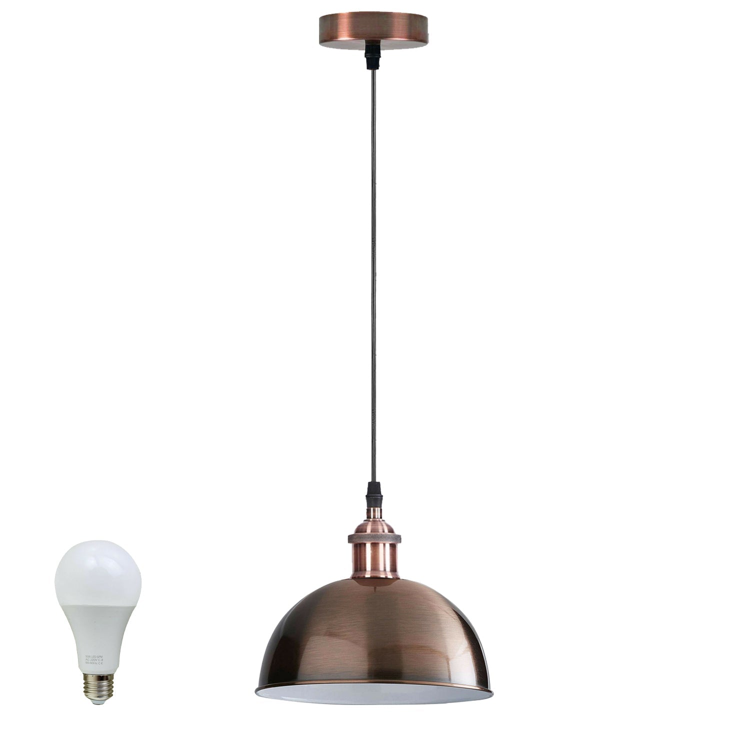 vintage industrial metal retro ceiling pendant light copper shade~1297-4