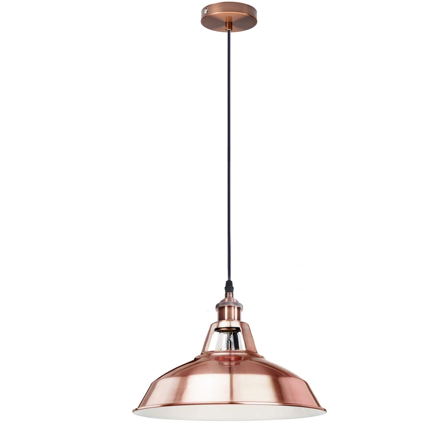 vintage industrial metal retro ceiling pendant light copper shade~1297-1