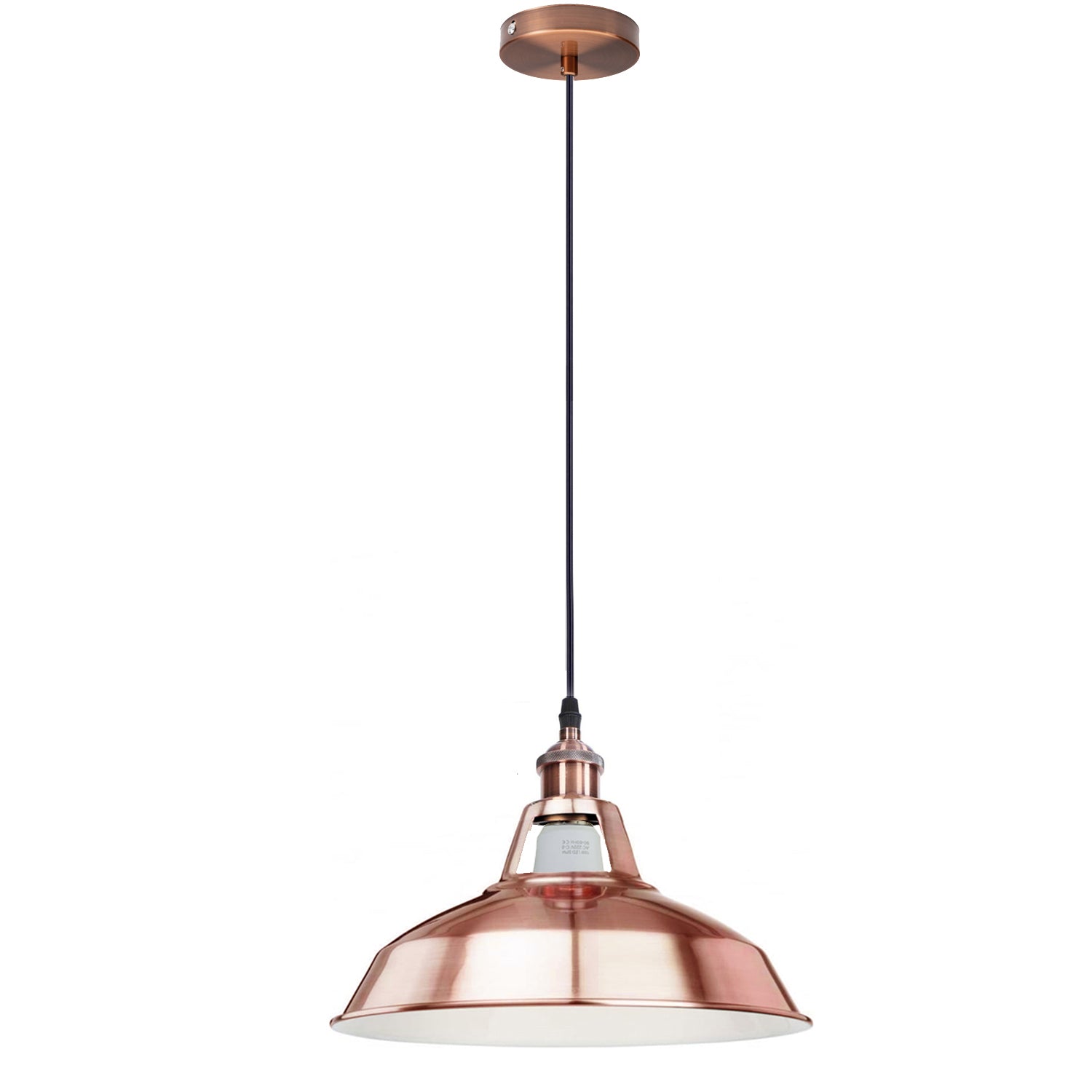 vintage industrial metal retro ceiling pendant light copper shade~1297-5