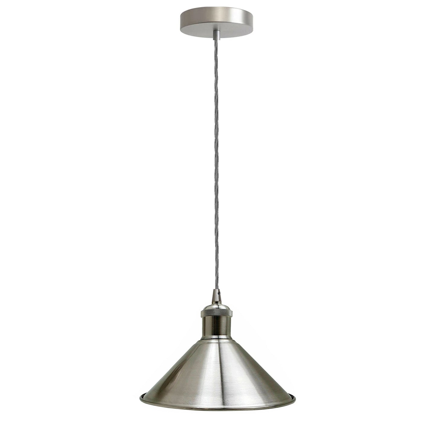 Pendant Lighting Metal Industrial Vintage Hanging Ceiling, Satin Nickel, for Kitchen Home Lighting~1268-13