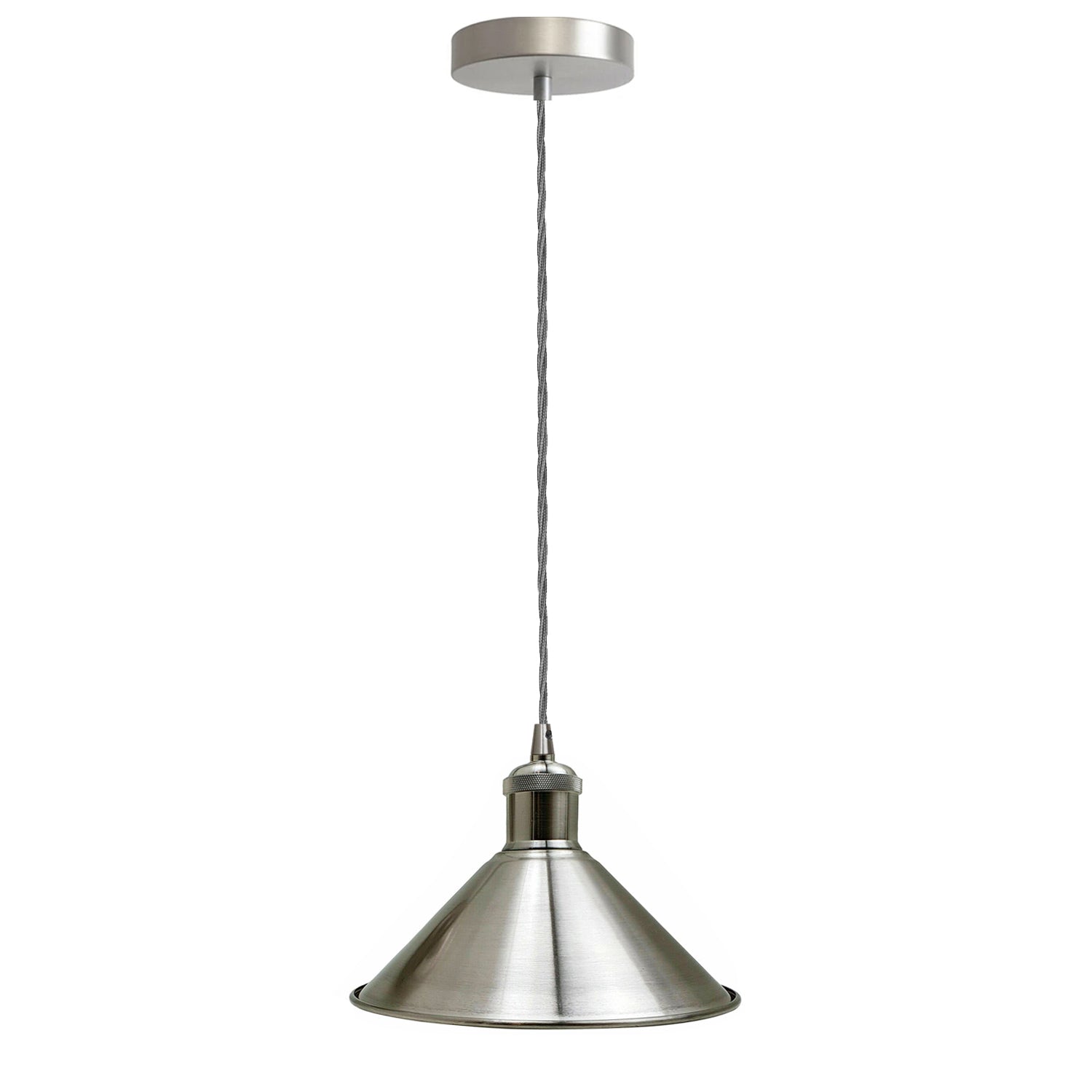 Pendant Lighting Metal Industrial Vintage Hanging Ceiling, Satin Nickel, for Kitchen Home Lighting~1268-13