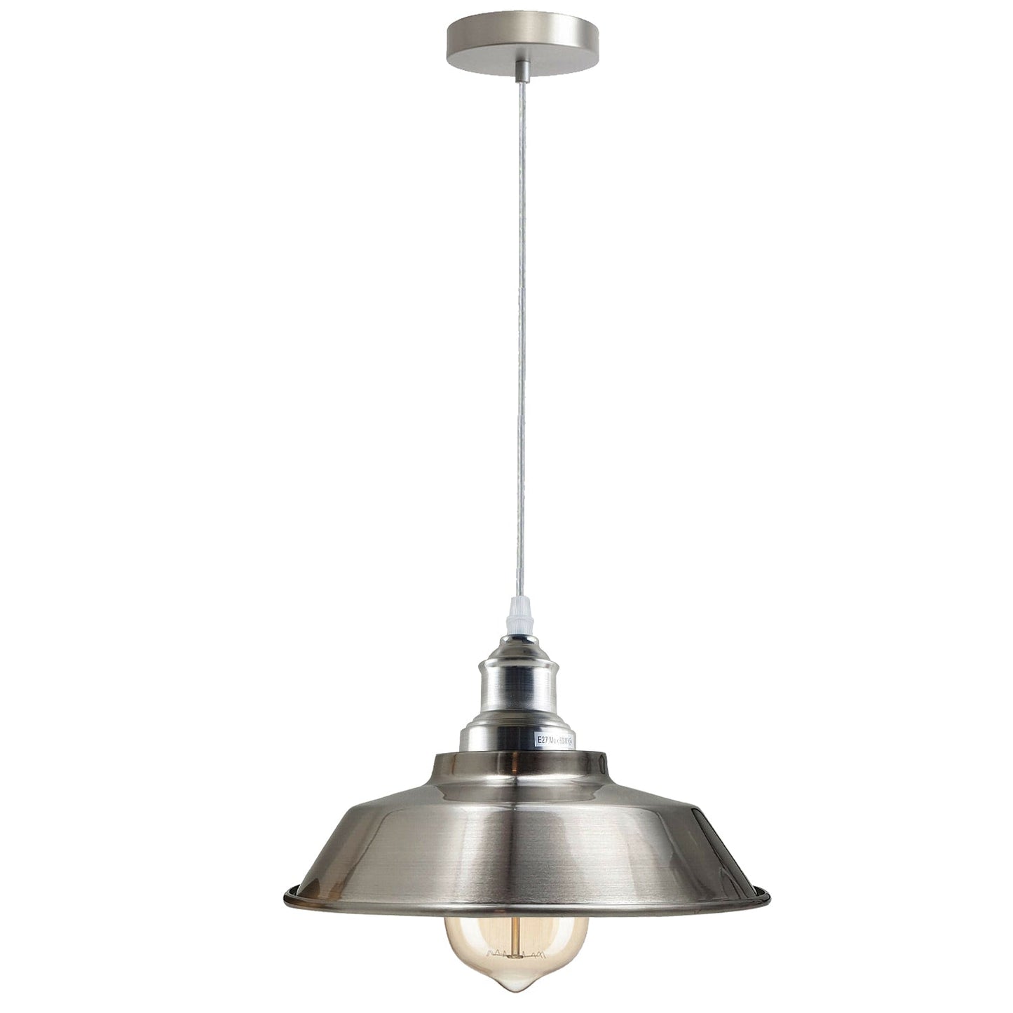 Pendant Lighting Metal Industrial Vintage Hanging Ceiling, Satin Nickel, for Kitchen Home Lighting~1268-2
