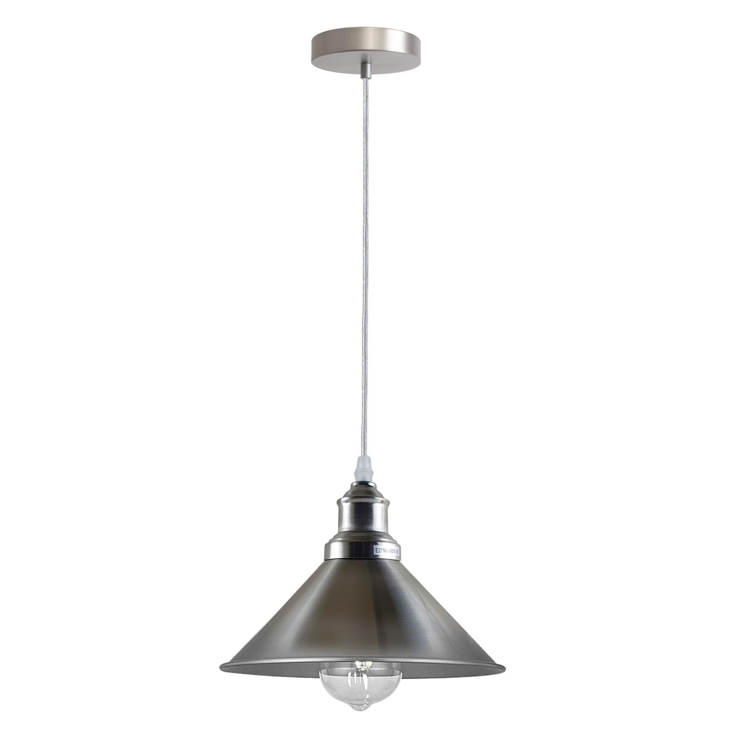 Pendant Lighting Metal Industrial Vintage Hanging Ceiling, Satin Nickel, for Kitchen Home Lighting~1268-10