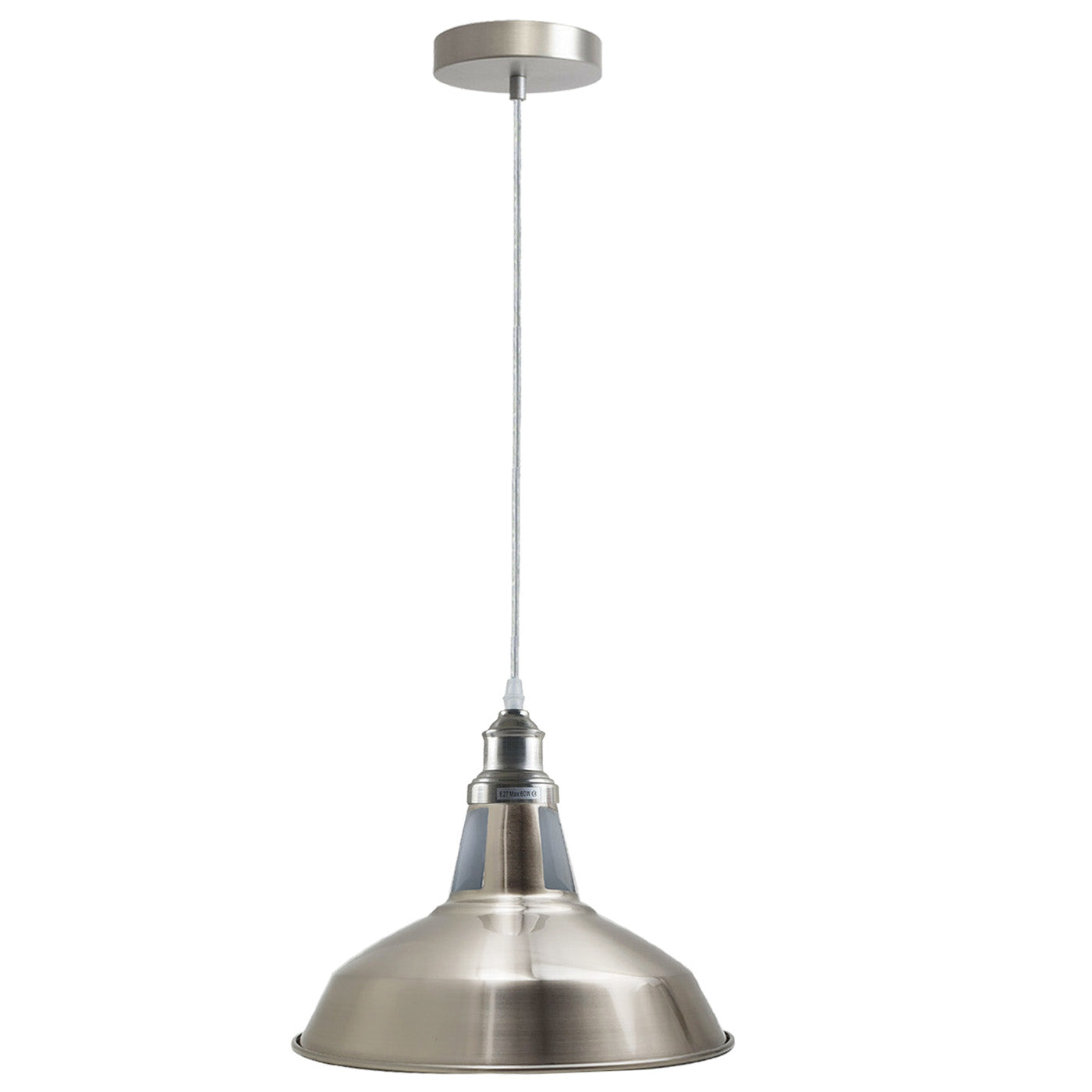 Pendant Lighting Metal Industrial Vintage Hanging Ceiling, Satin Nickel, for Kitchen Home Lighting~1268-7