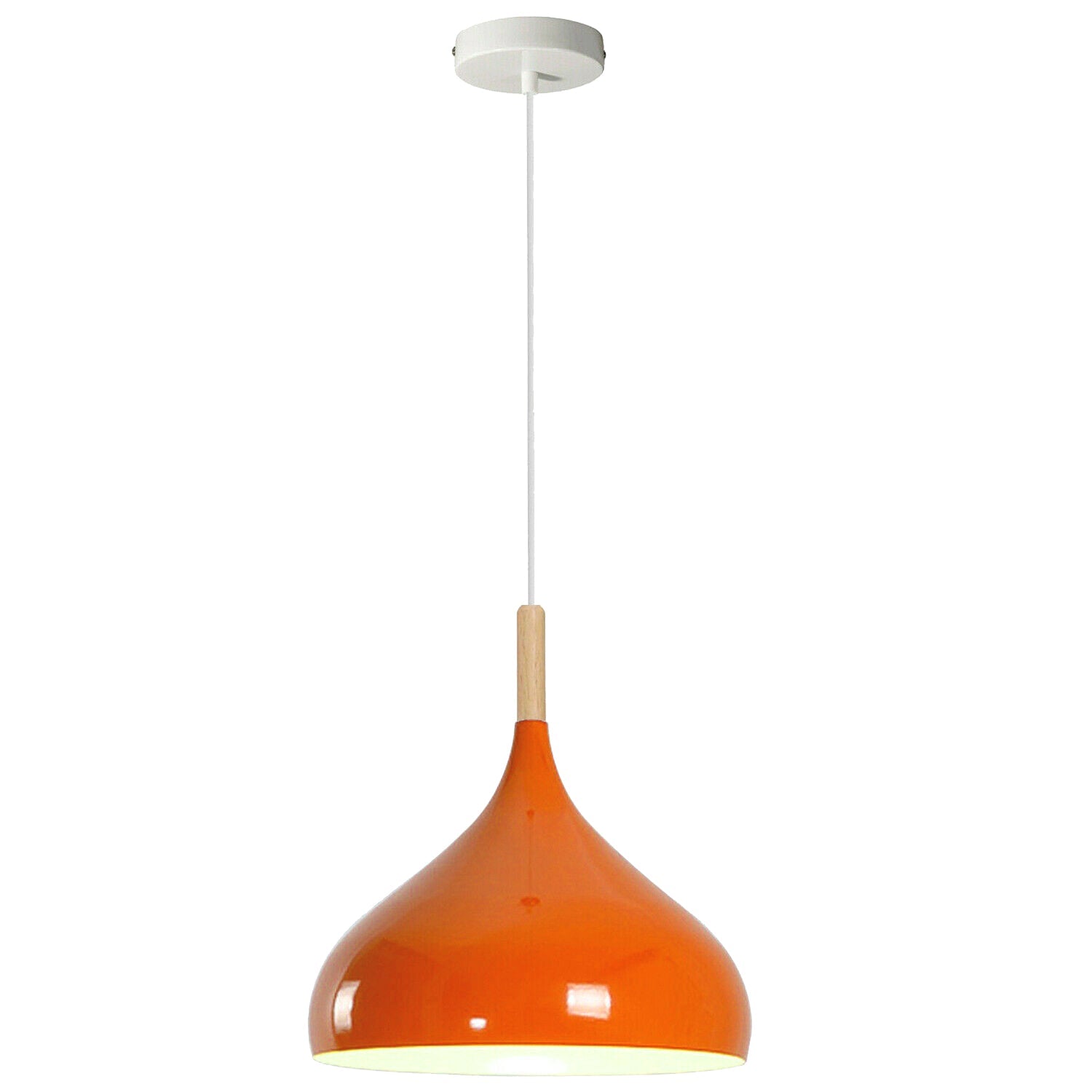 Modern Vintage Industrial E27 Retro Orange Ceiling Wall Lamp Shade Pendant Light~1433-3