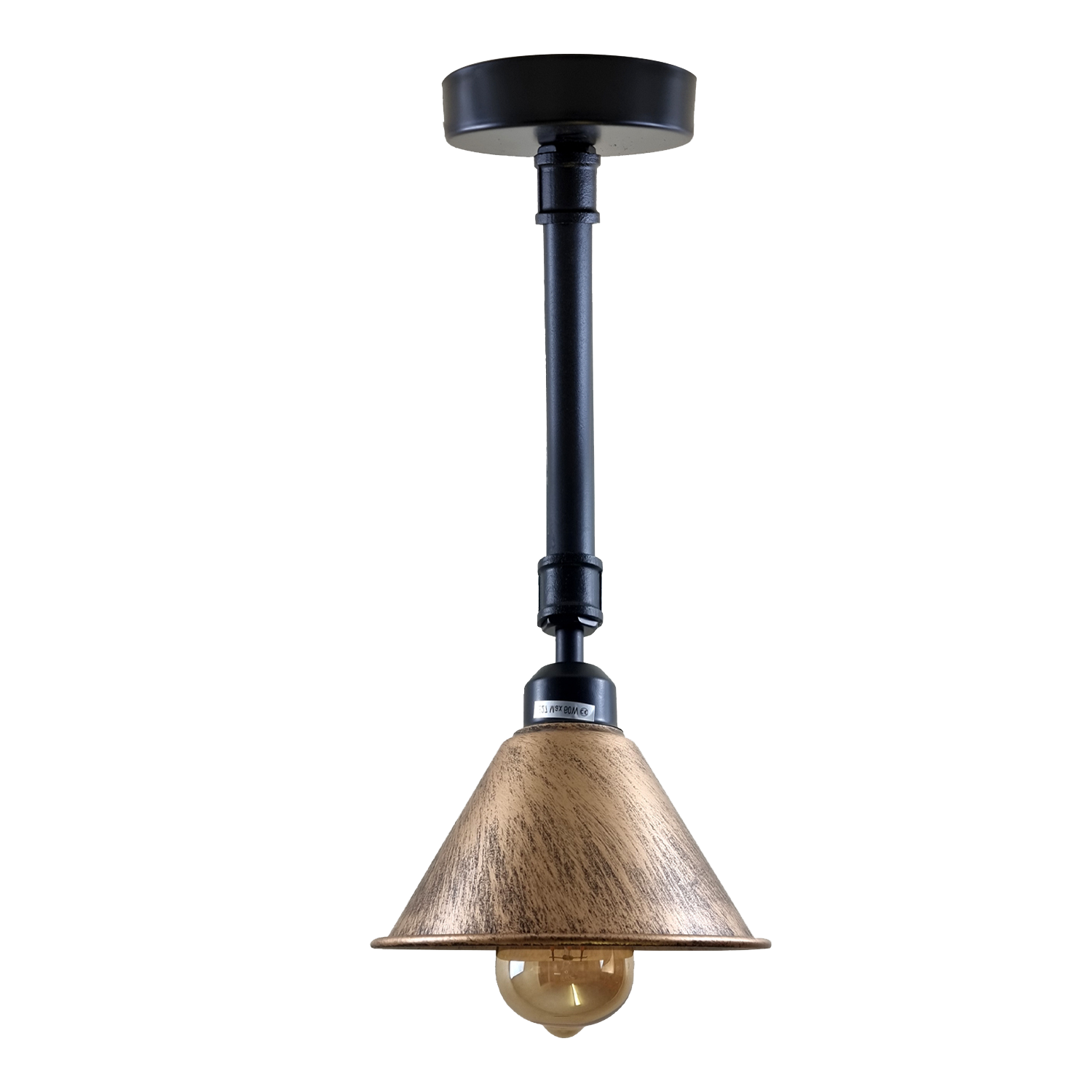 Brushed Copper Metal Lampshade Industrial Retro Lighting Ceiling Light~1139-4