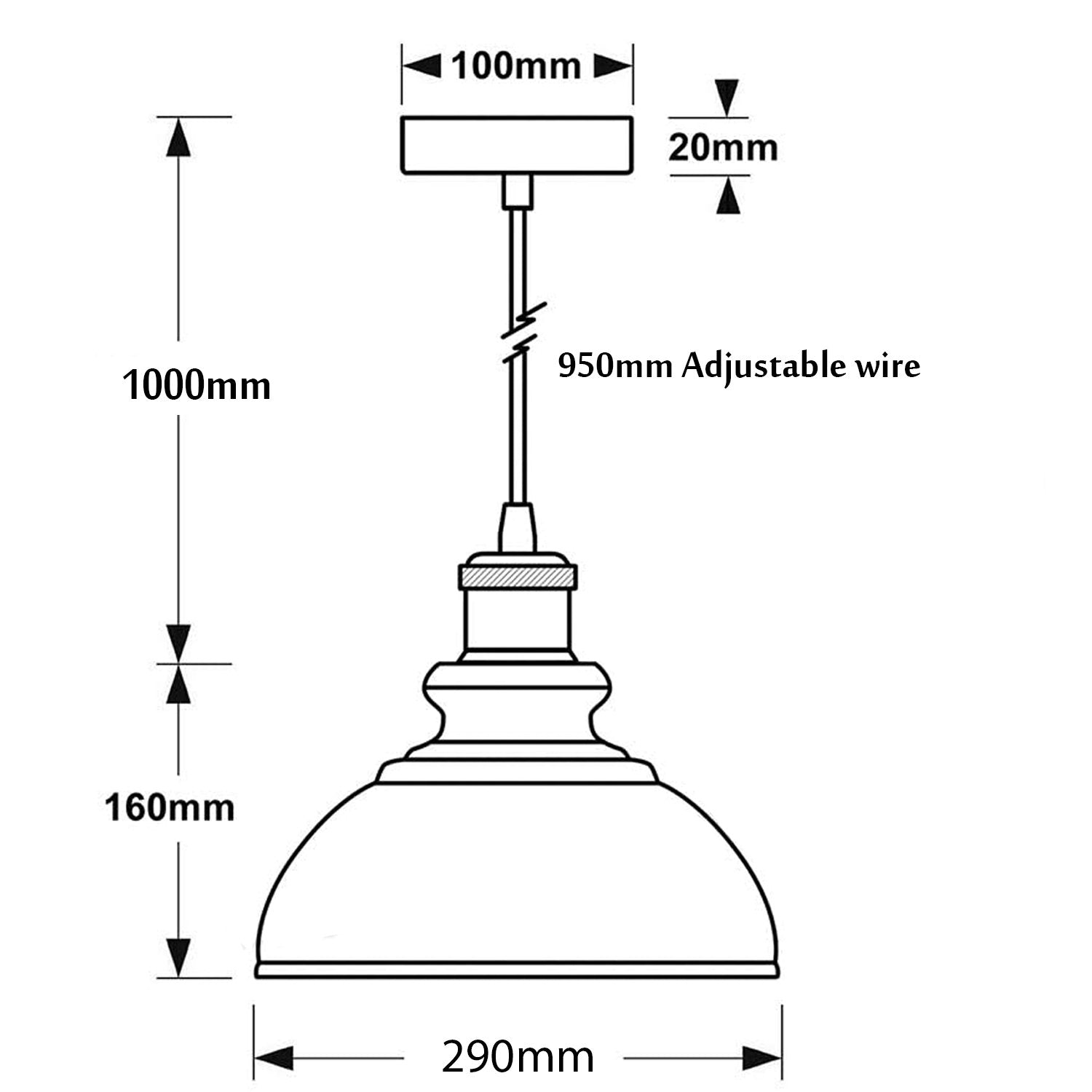 Retro Pendant Light Shade Vintage Industrial Ceiling Lighting LED Restaurant Loft With Free Bulb~2101-13