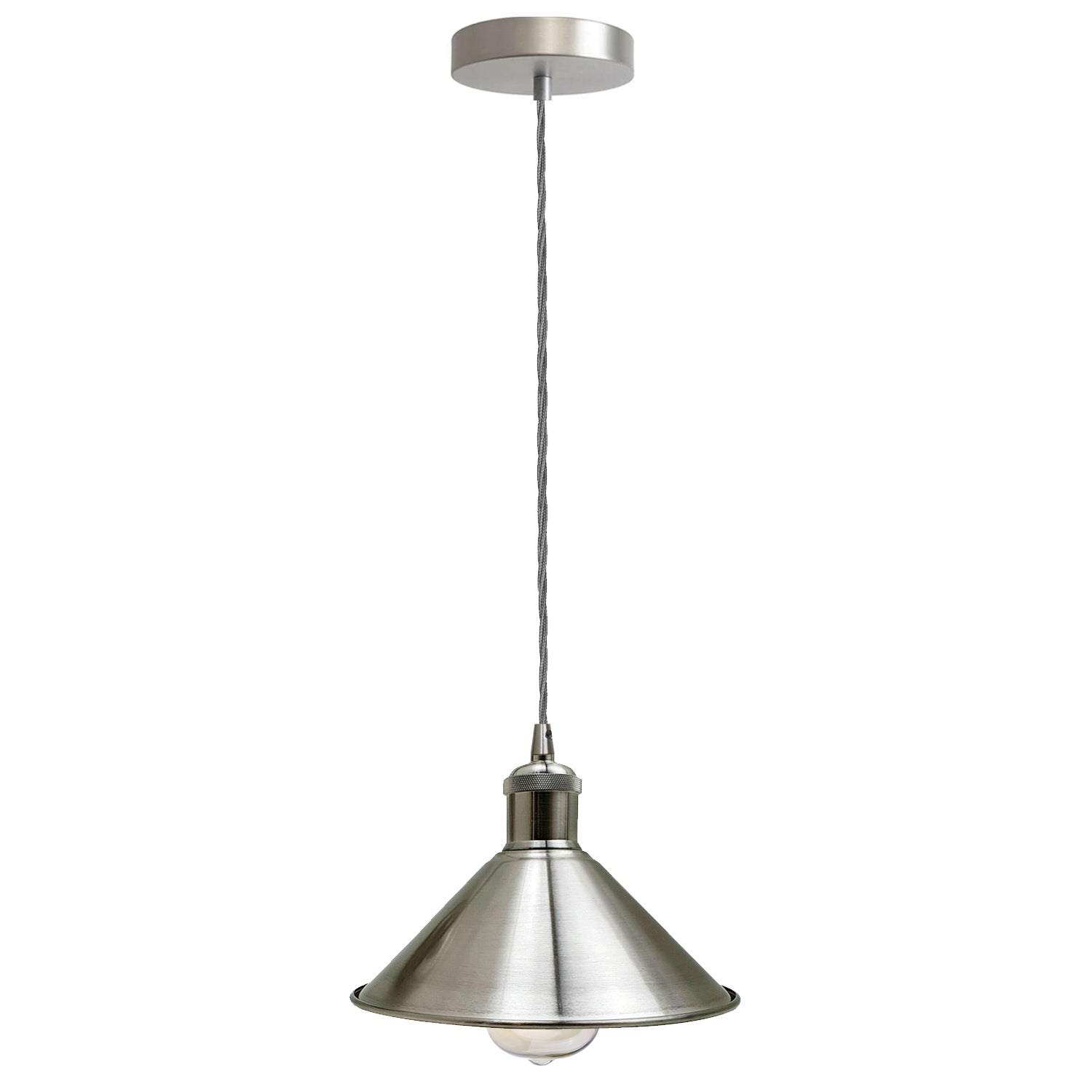 Pendant Lighting Metal Industrial Vintage Hanging Ceiling, Satin Nickel, for Kitchen Home Lighting~1268-12