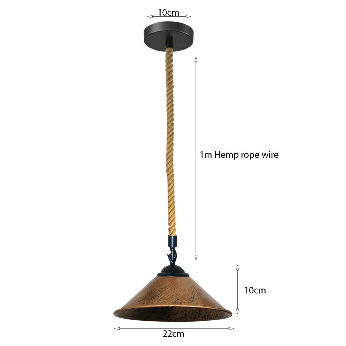 Metal Hemp Pendant Lamp Lighting With Bulb~2019-7