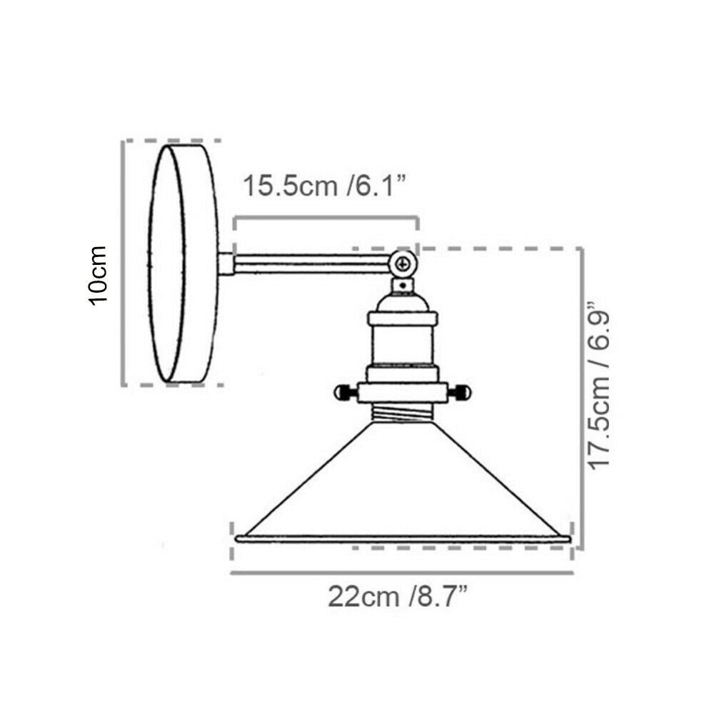 Industrial Retro Style Adjustable Wall Lights Sconce Lamp Fitting Kit~2564-1