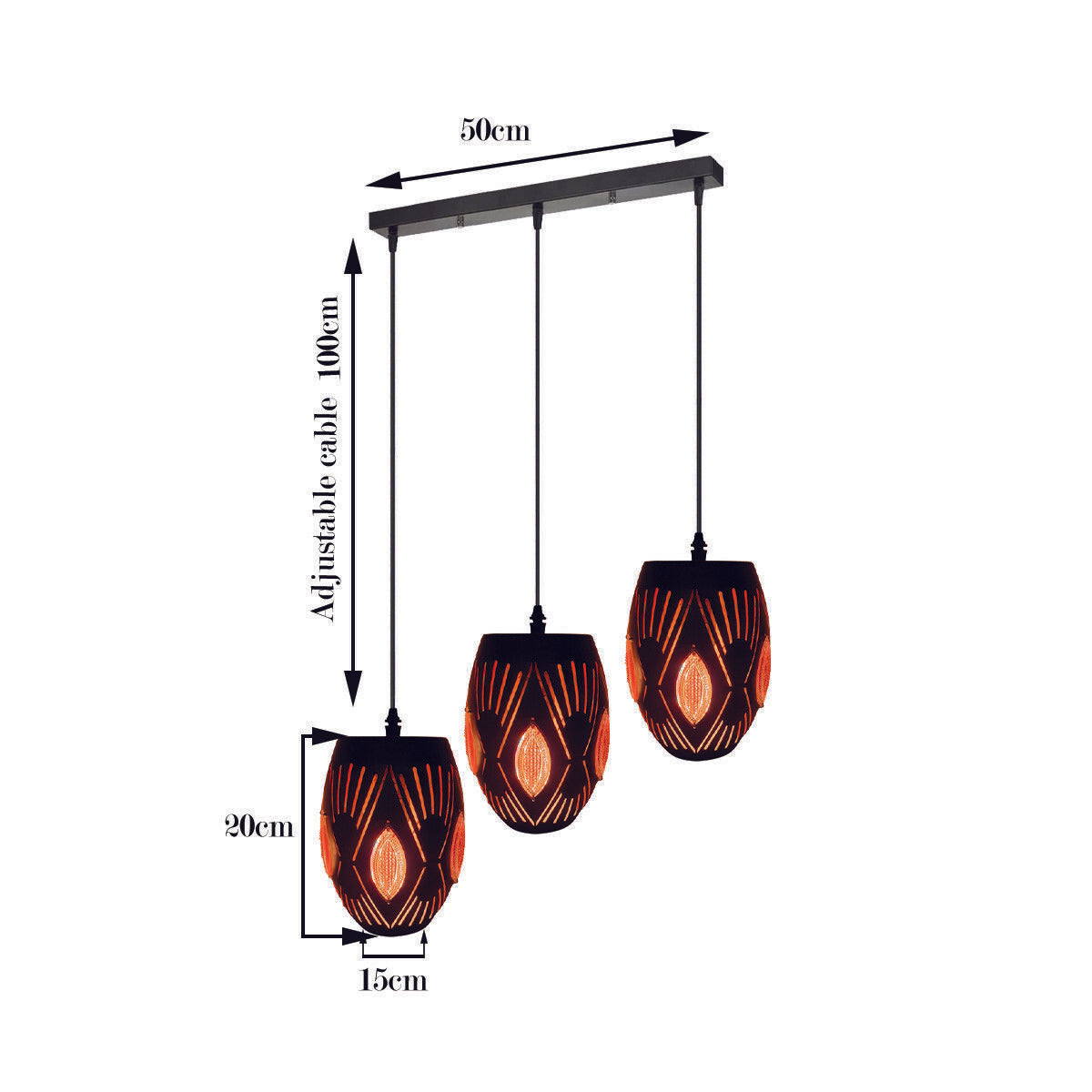 Modern 3 Head Ceiling Pendant Light Chandelier Hanging Light~2549-1