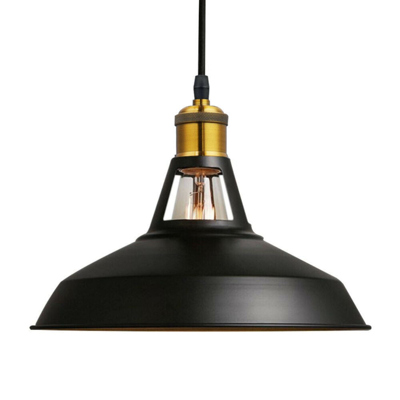 Modern Black Colour Lampshade with FREE Bulb Industrial Retro Style Metal Ceiling Pendant Lightshade~2554-1