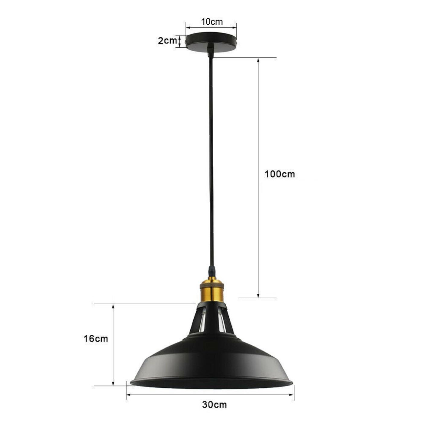 Modern Black Colour Lampshade with FREE Bulb Industrial Retro Style Metal Ceiling Pendant Lightshade~2554-2