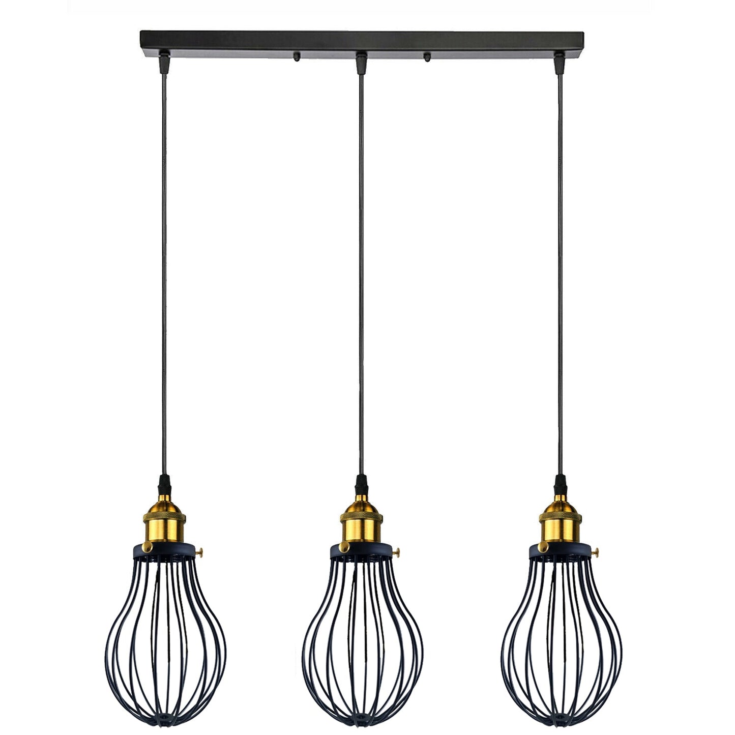 Industrial 3 heads Black hanging Pendant Accessories Ceiling Light Cover Decorative Cage light fixture~3427-5