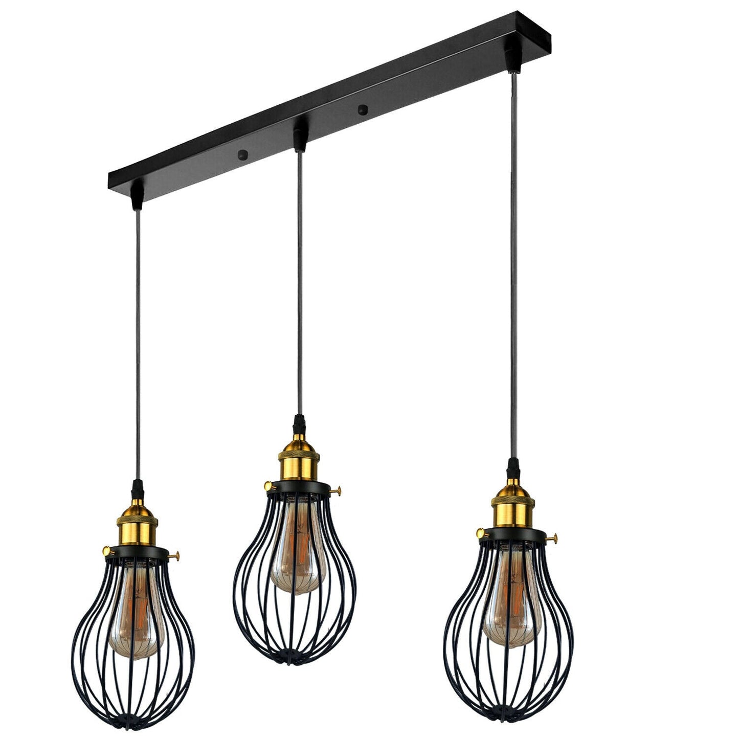 Industrial 3 heads Black hanging Pendant Accessories Ceiling Light Cover Decorative Cage light fixture~3427-24