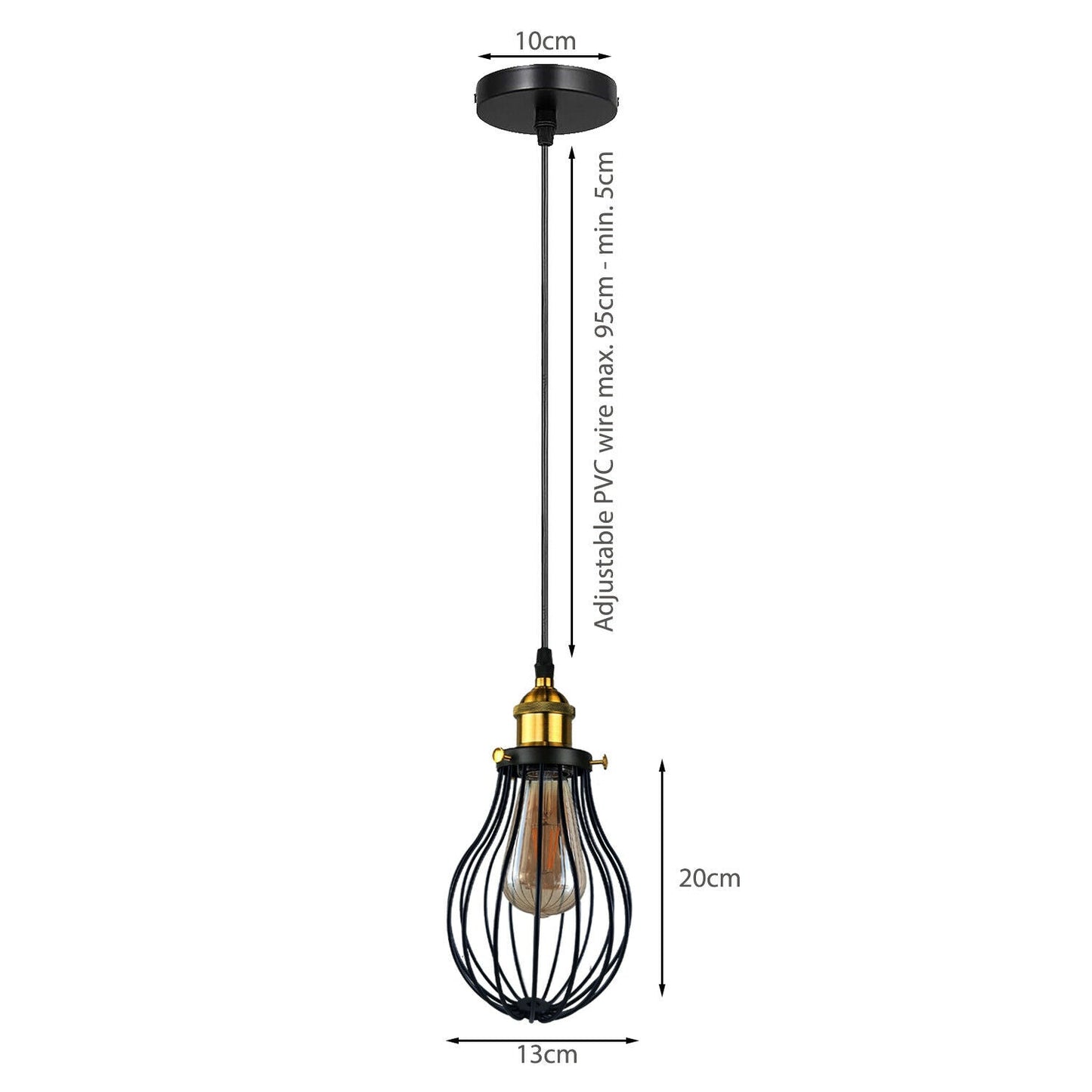 Industrial 3 heads Black hanging Pendant Accessories Ceiling Light Cover Decorative Cage light fixture~3427-9