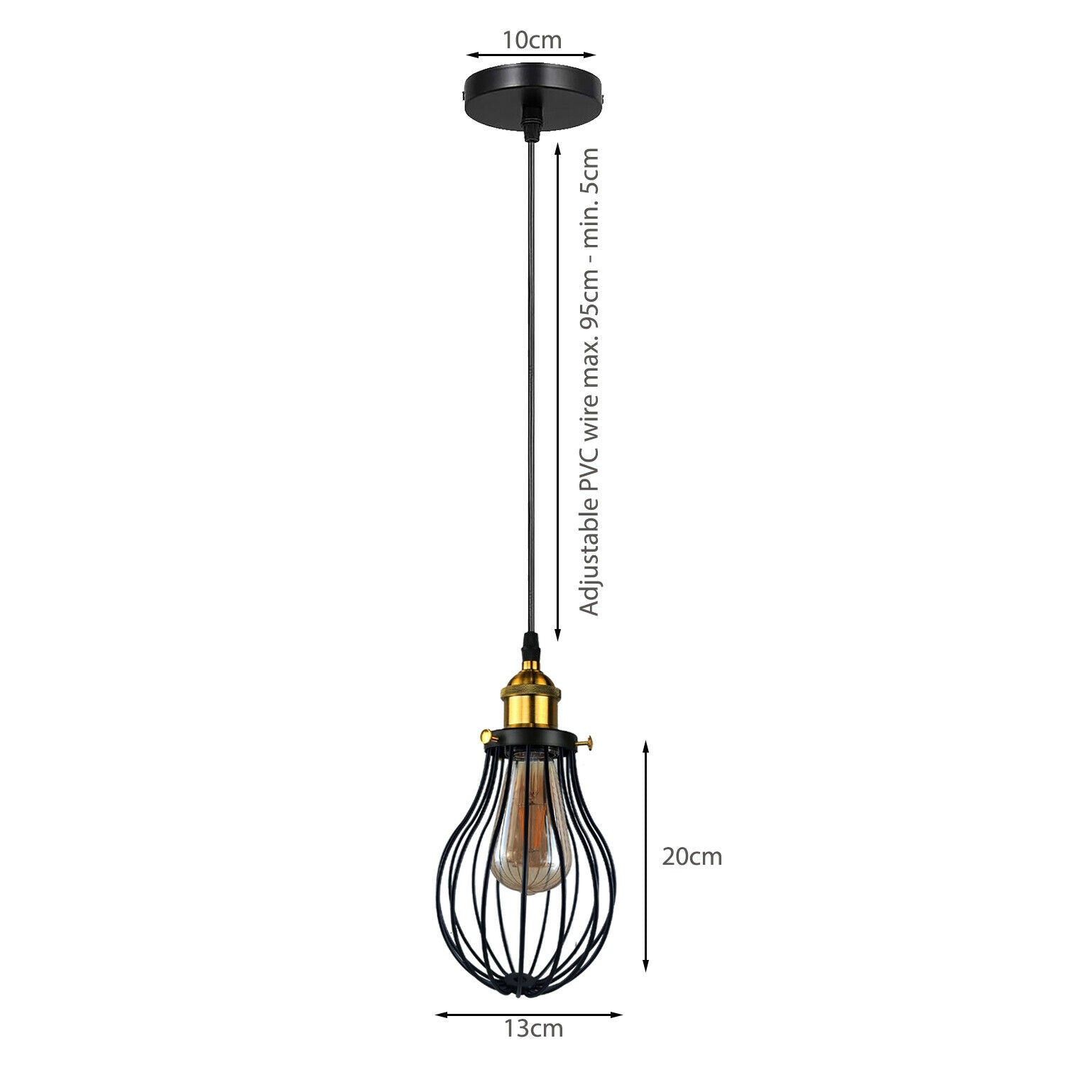 Industrial 3 heads Black hanging Pendant Accessories Ceiling Light Cover Decorative Cage light fixture~3427-9