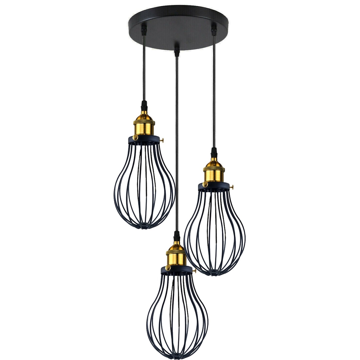 Industrial 3 heads Black hanging Pendant Accessories Ceiling Light Cover Decorative Cage light fixture~3427-3