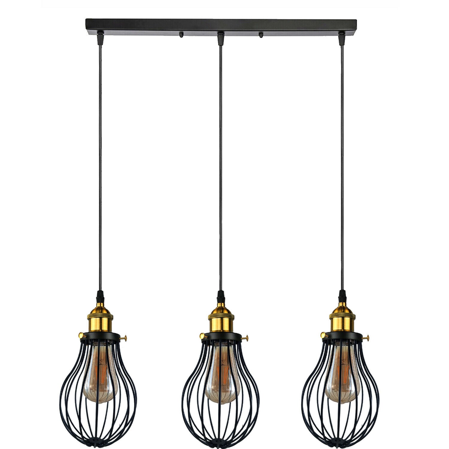 Industrial 3 heads Black hanging Pendant Accessories Ceiling Light Cover Decorative Cage light fixture~3427-4