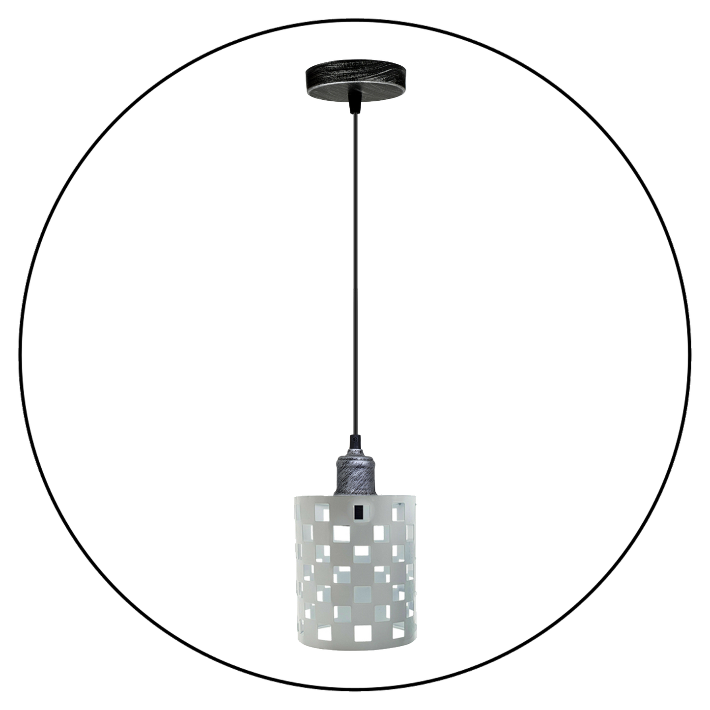 Vintage Industrial White Metal Ceiling Pendant Pattern Shade Hanging Modern Retro Lighting Shade~3439-3