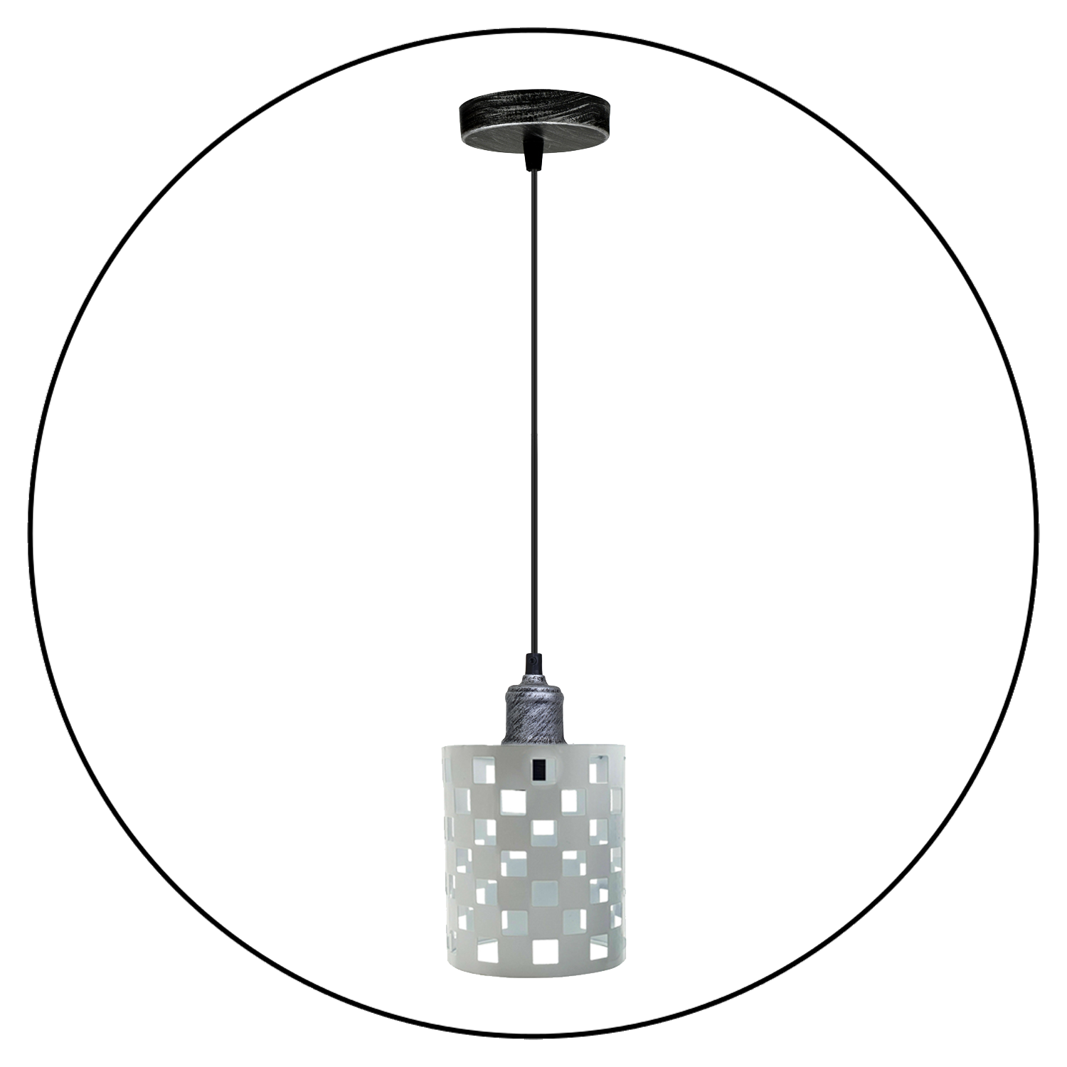 Vintage Industrial White Metal Ceiling Pendant Pattern Shade Hanging Modern Retro Lighting Shade~3439-3