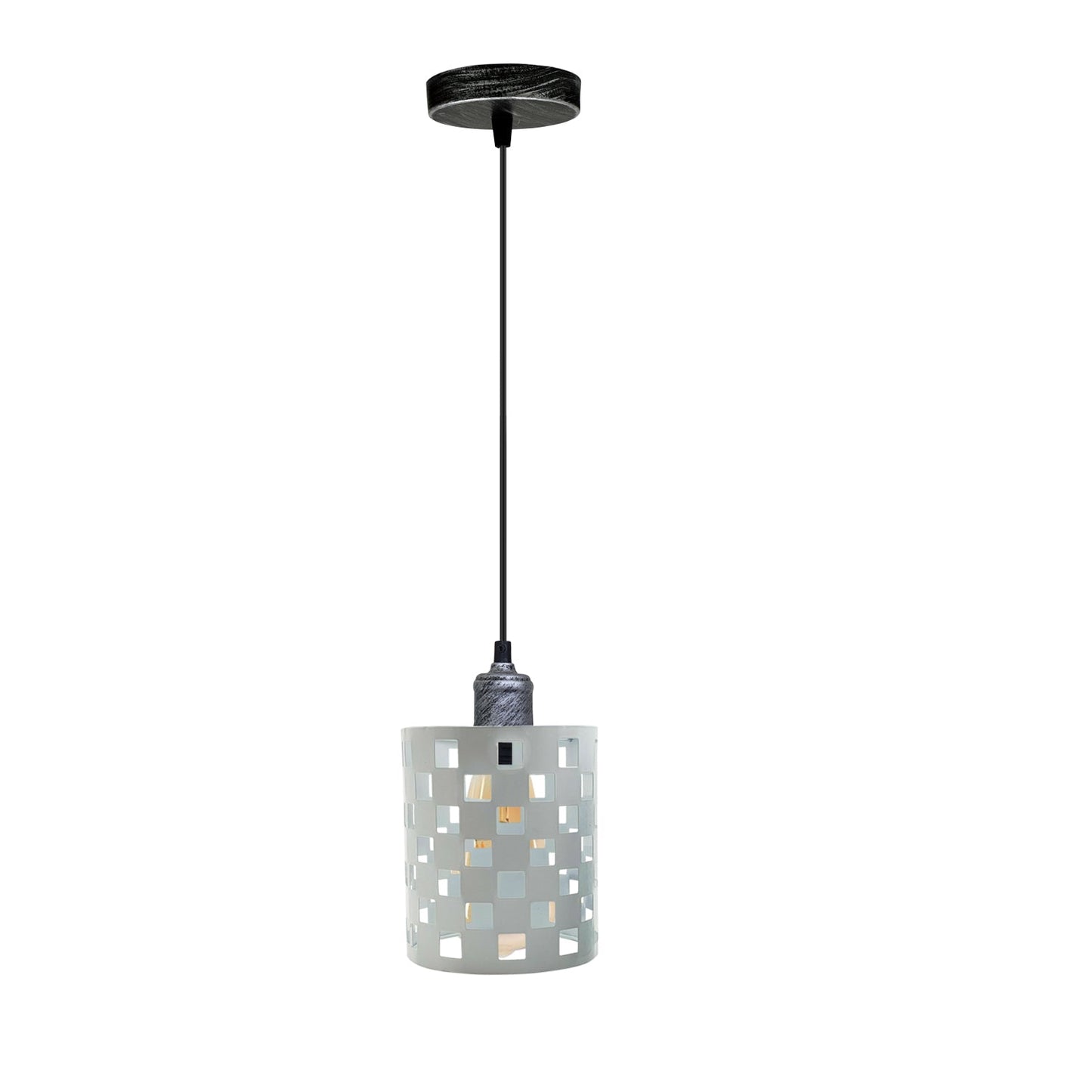 Vintage Industrial White Metal Ceiling Pendant Pattern Shade Hanging Modern Retro Lighting Shade~3439-4