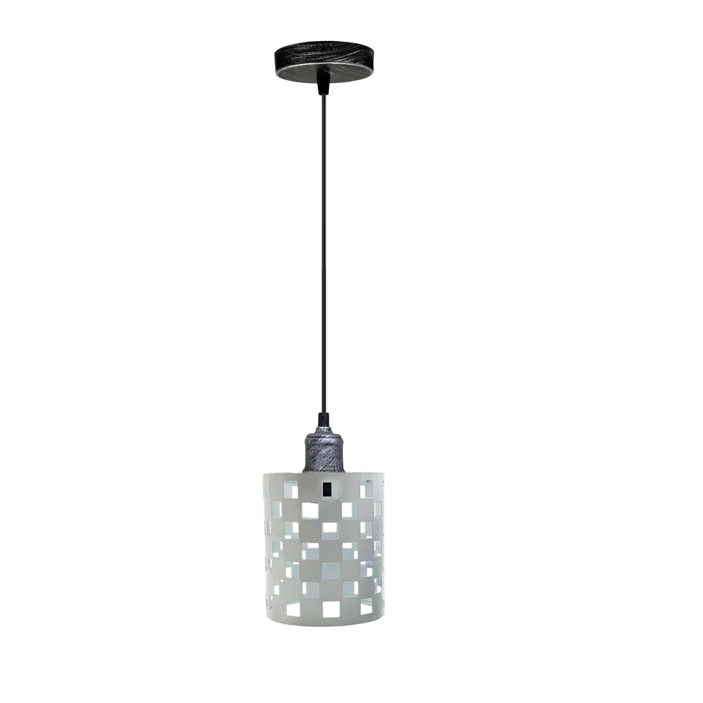 Vintage Industrial White Metal Ceiling Pendant Pattern Shade Hanging Modern Retro Lighting Shade~3439-2