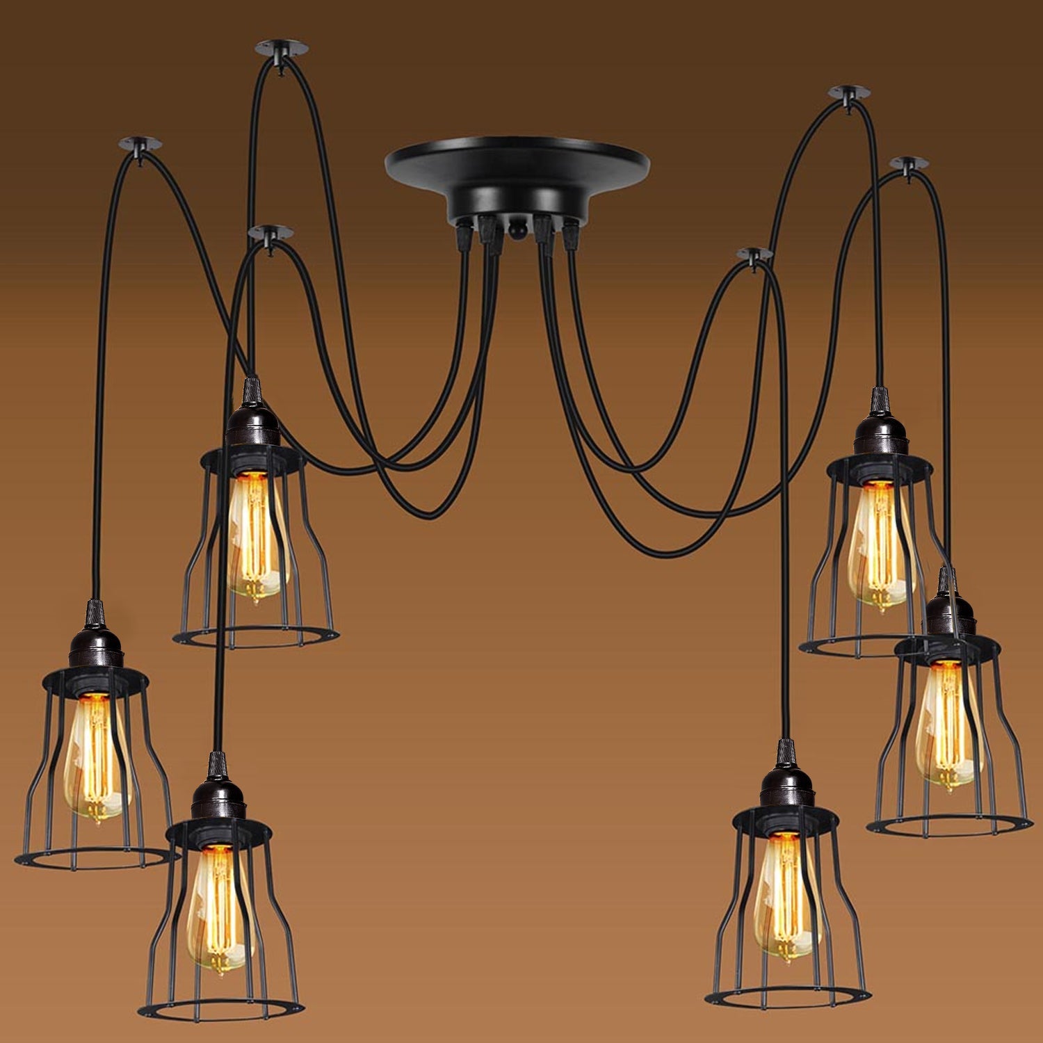 Retro Vintage Chandelier Ceiling Spider Light Industrial Pendant Lamp E27 DIY UK~2614-5