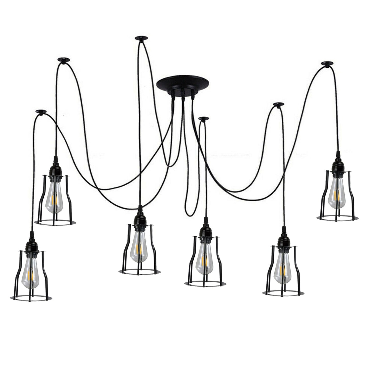 Retro Vintage Chandelier Ceiling Spider Light Industrial Pendant Lamp E27 DIY UK~2614-0