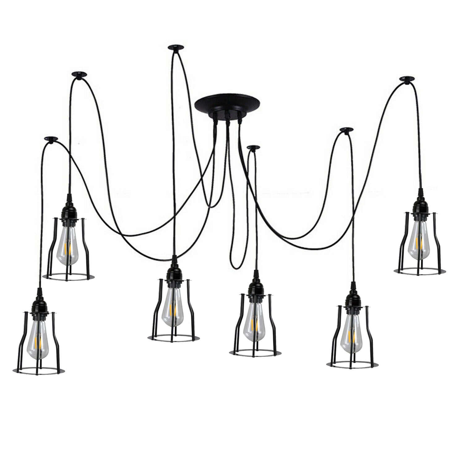 Retro Vintage Chandelier Ceiling Spider Light Industrial Pendant Lamp E27 DIY UK~2614-0