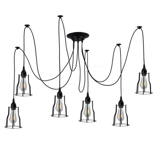 Retro Vintage Chandelier Ceiling Spider Light Industrial Pendant Lamp E27 DIY UK~2614-0